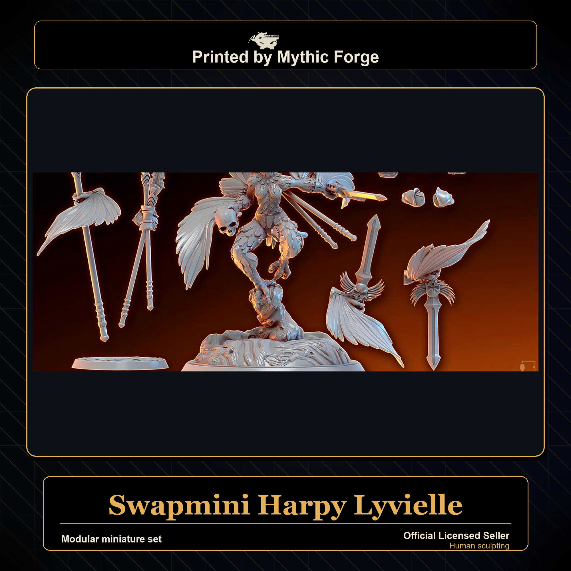 Modular RPG - Swapmini Harpy - Lyvielle - Bundle modular miniature modular miniature set printed by Mythic Forge