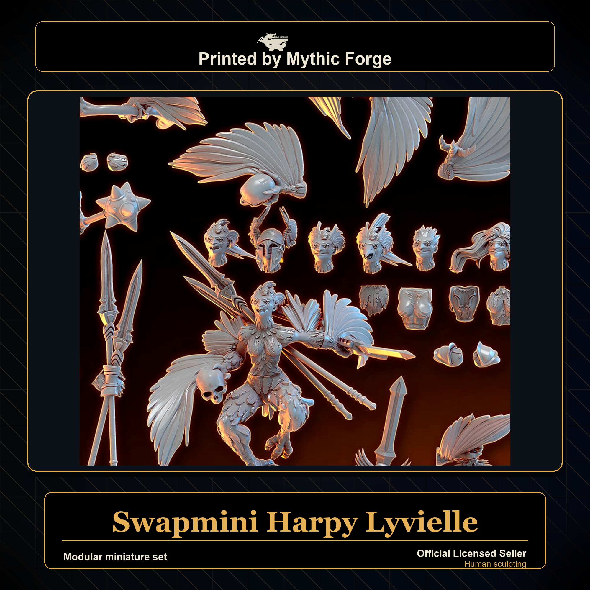 Modular RPG - Swapmini Harpy - Lyvielle - Bundle modular miniature modular miniature set printed by Mythic Forge
