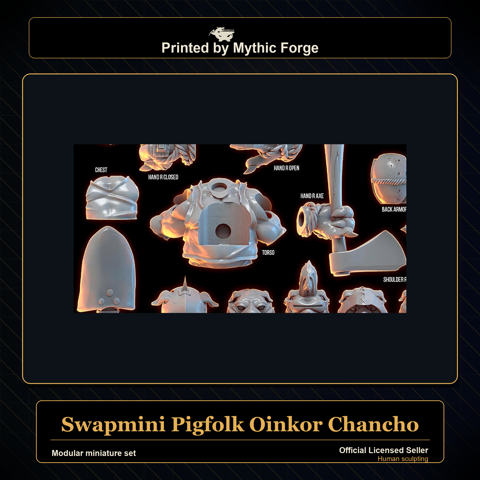 Modular RPG - Swapmini Pigfolk - Oinkor Chancho - Bundle modular miniature modular miniature set printed by Mythic Forge