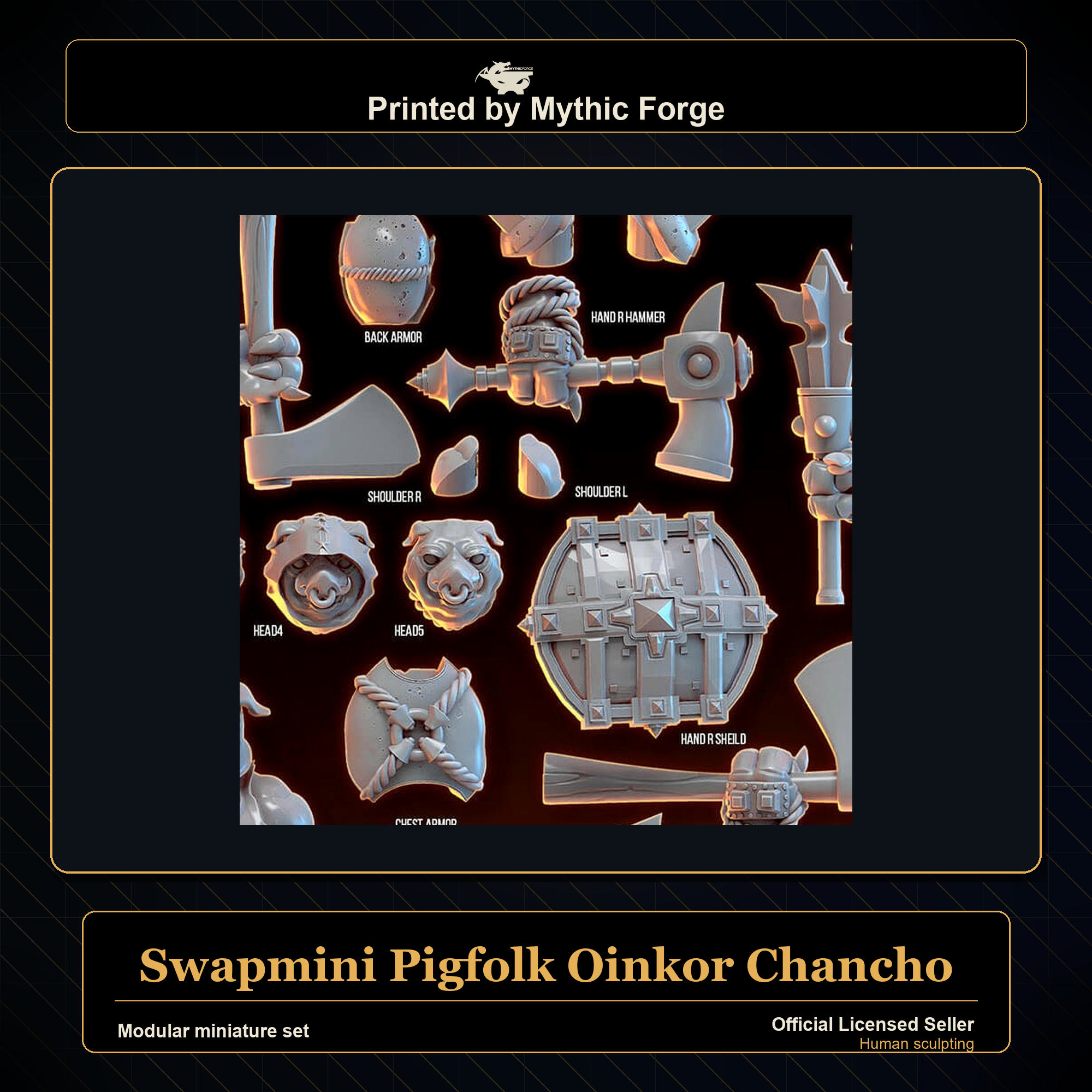 Modular RPG - Swapmini Pigfolk - Oinkor Chancho - Bundle modular miniature modular miniature set printed by Mythic Forge