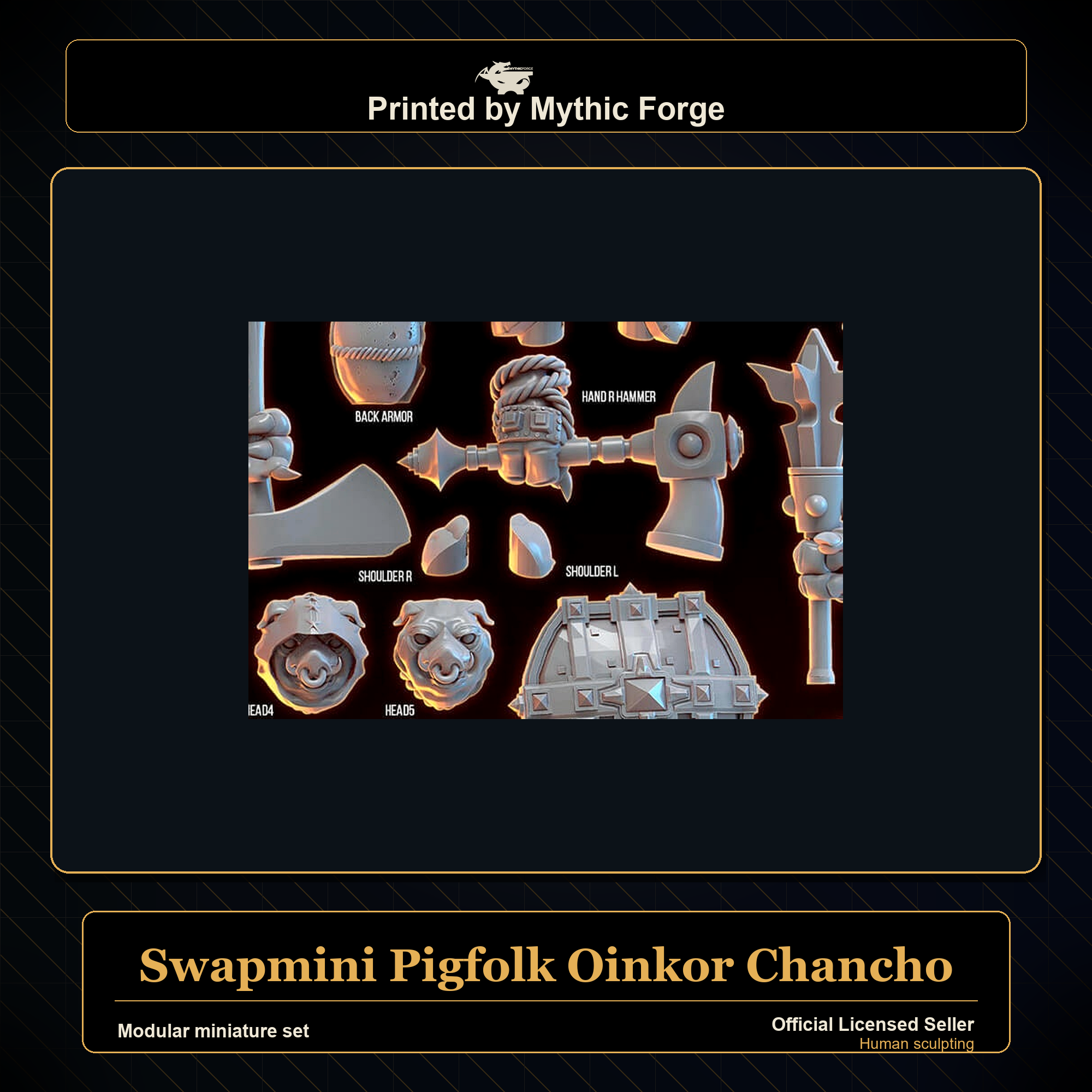 Modular RPG - Swapmini Pigfolk - Oinkor Chancho - Bundle modular miniature modular miniature set printed by Mythic Forge