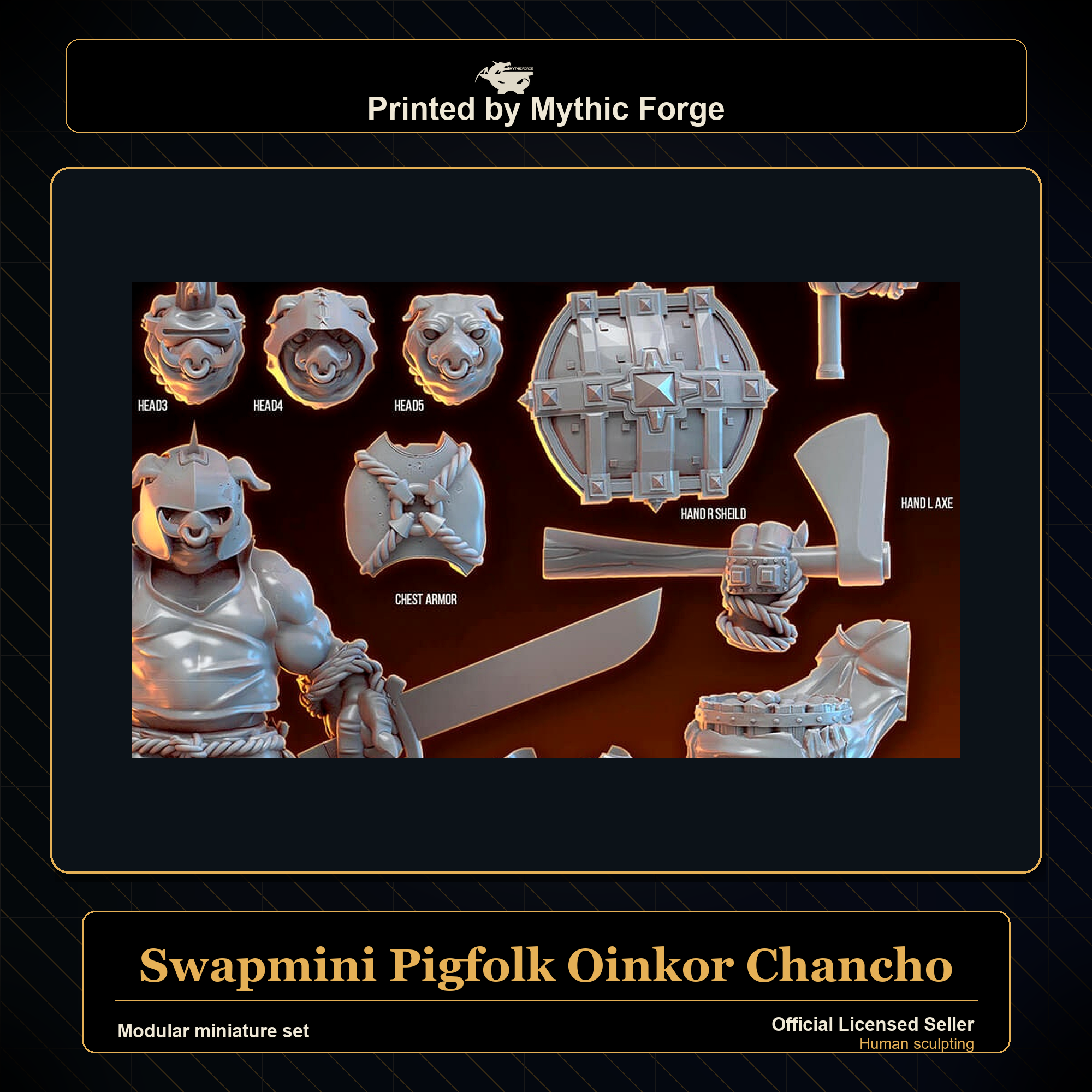 Modular RPG - Swapmini Pigfolk - Oinkor Chancho - Bundle modular miniature modular miniature set printed by Mythic Forge