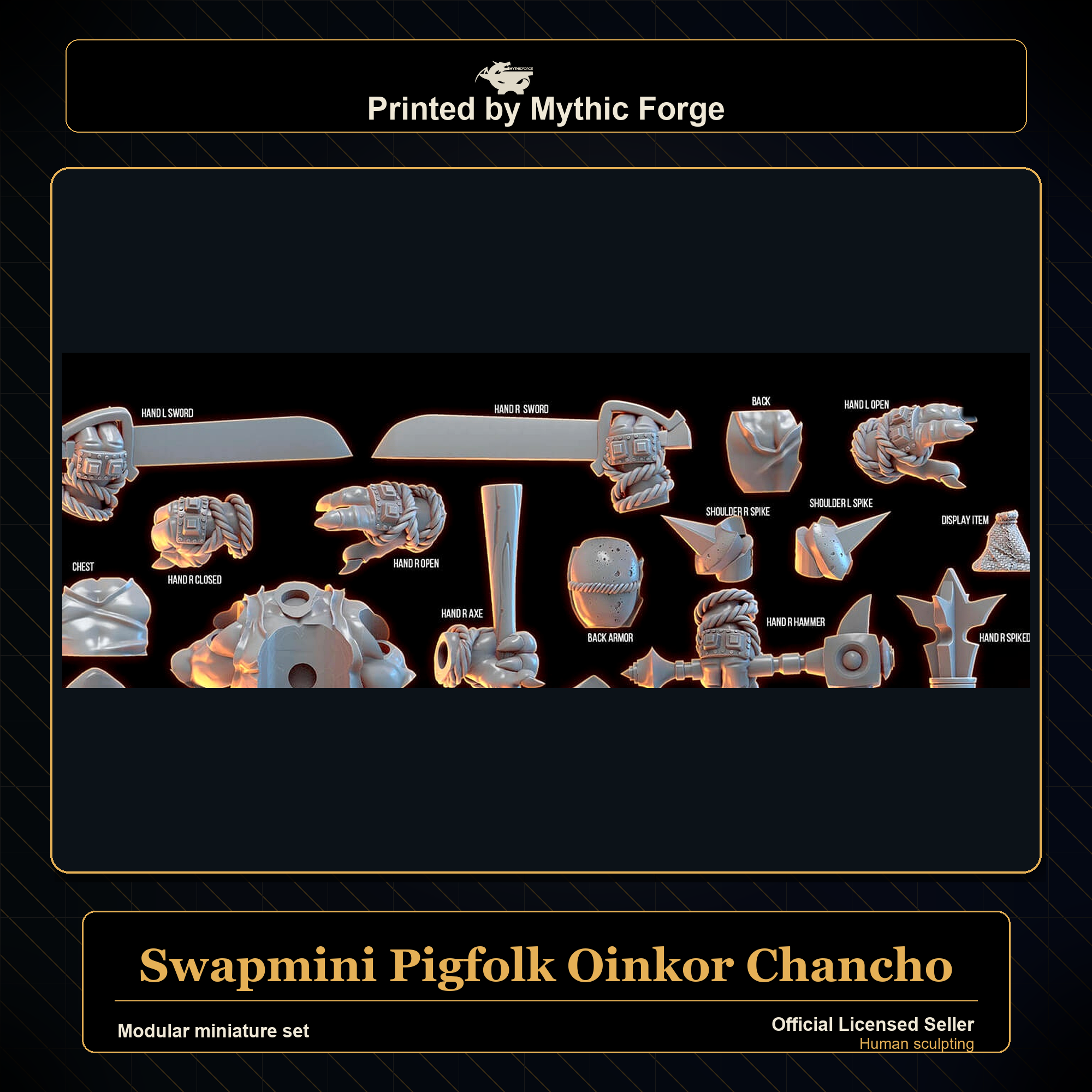 Modular RPG - Swapmini Pigfolk - Oinkor Chancho - Bundle modular miniature modular miniature set printed by Mythic Forge