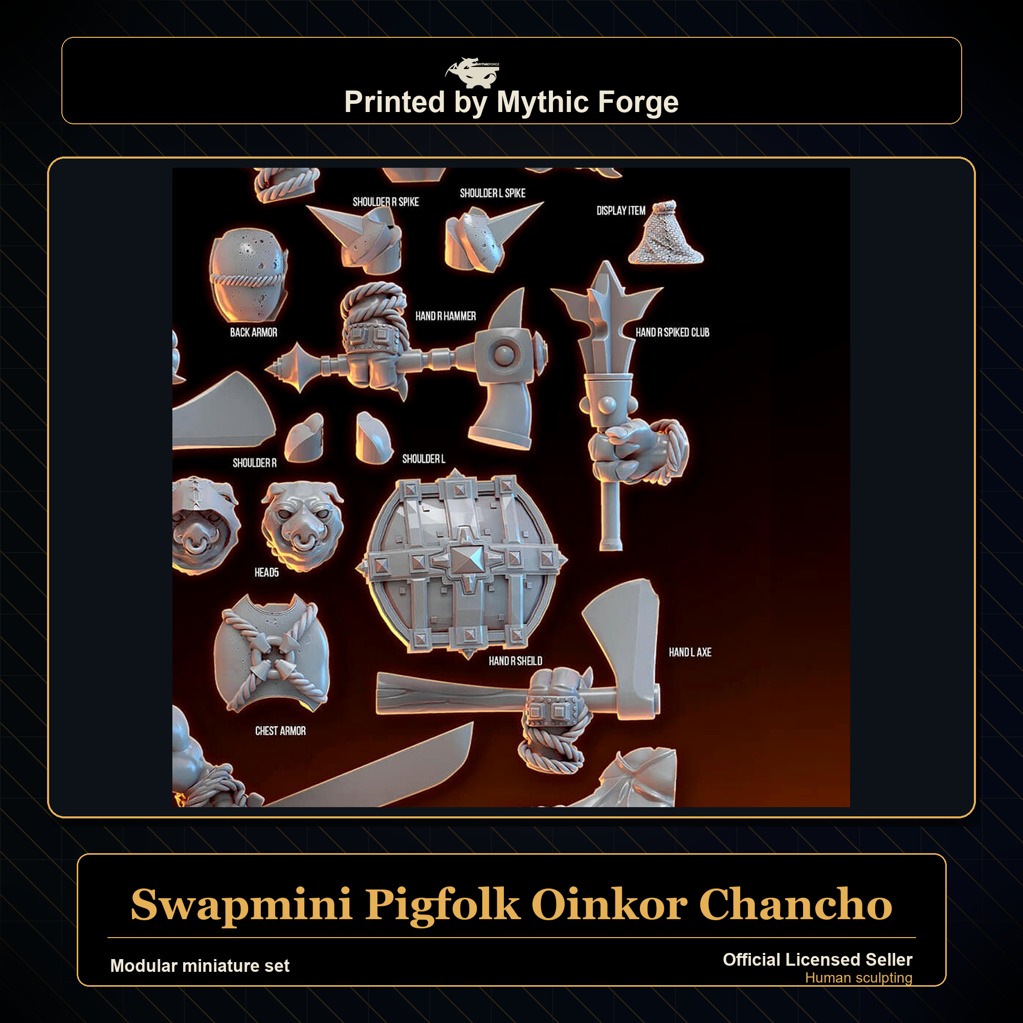 Modular RPG - Swapmini Pigfolk - Oinkor Chancho - Bundle modular miniature modular miniature set printed by Mythic Forge
