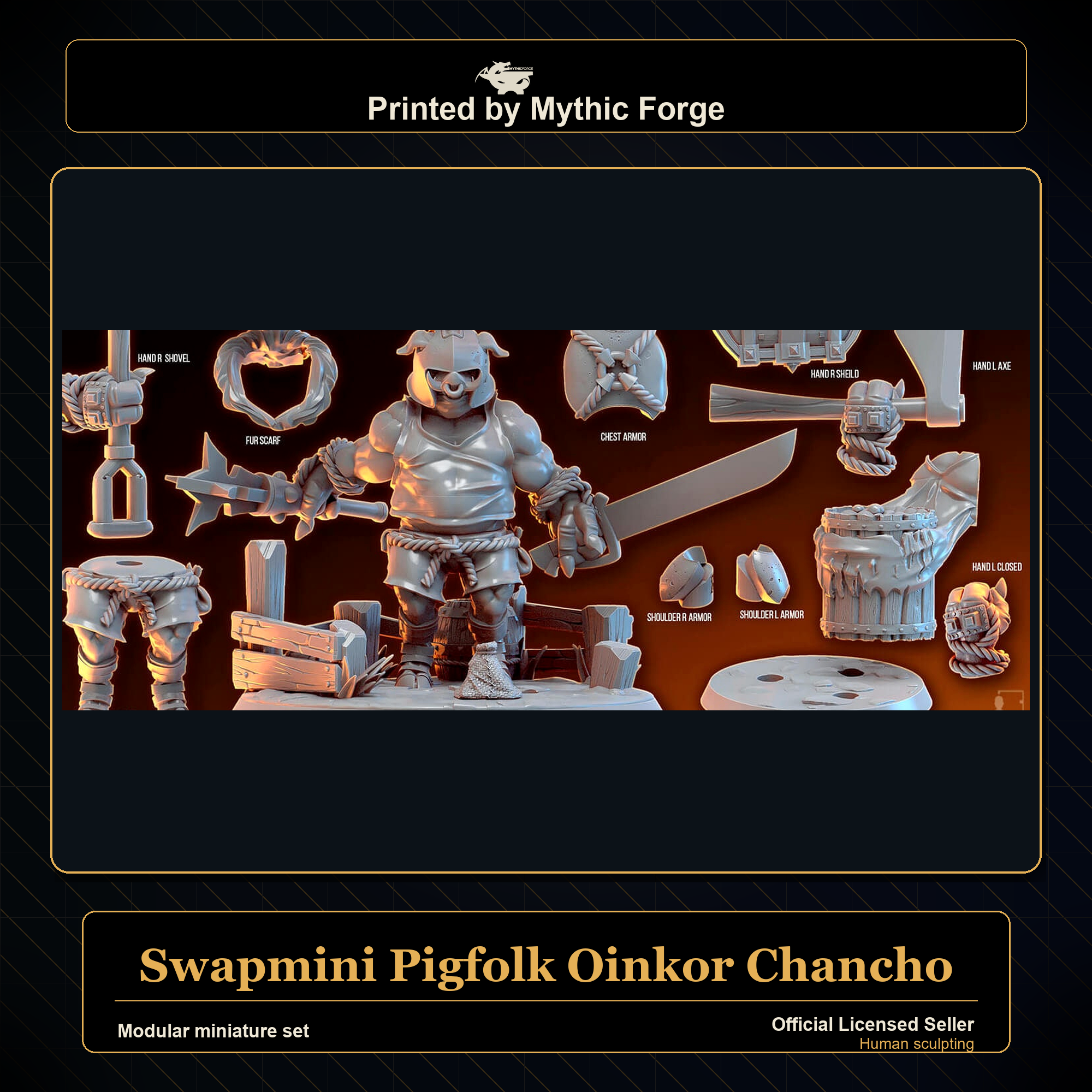 Modular RPG - Swapmini Pigfolk - Oinkor Chancho - Bundle modular miniature modular miniature set printed by Mythic Forge