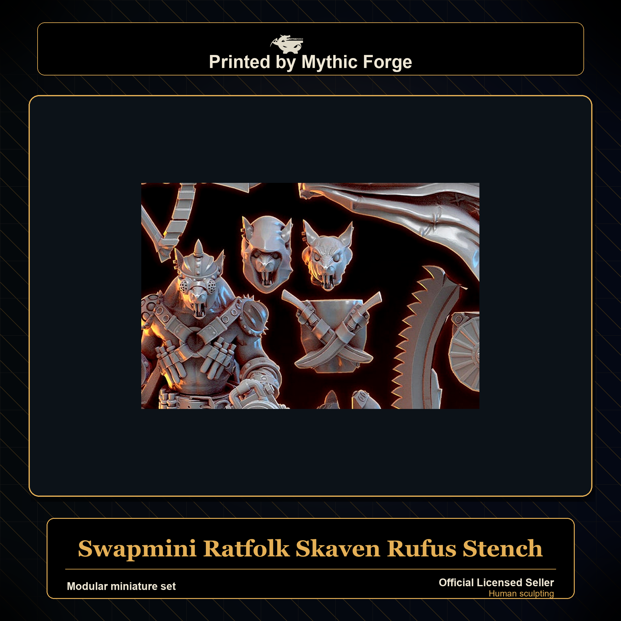 Modular RPG - Swapmini Ratfolk Skaven - Rufus Stench - Bundle modular miniature modular miniature set printed by Mythic Forge