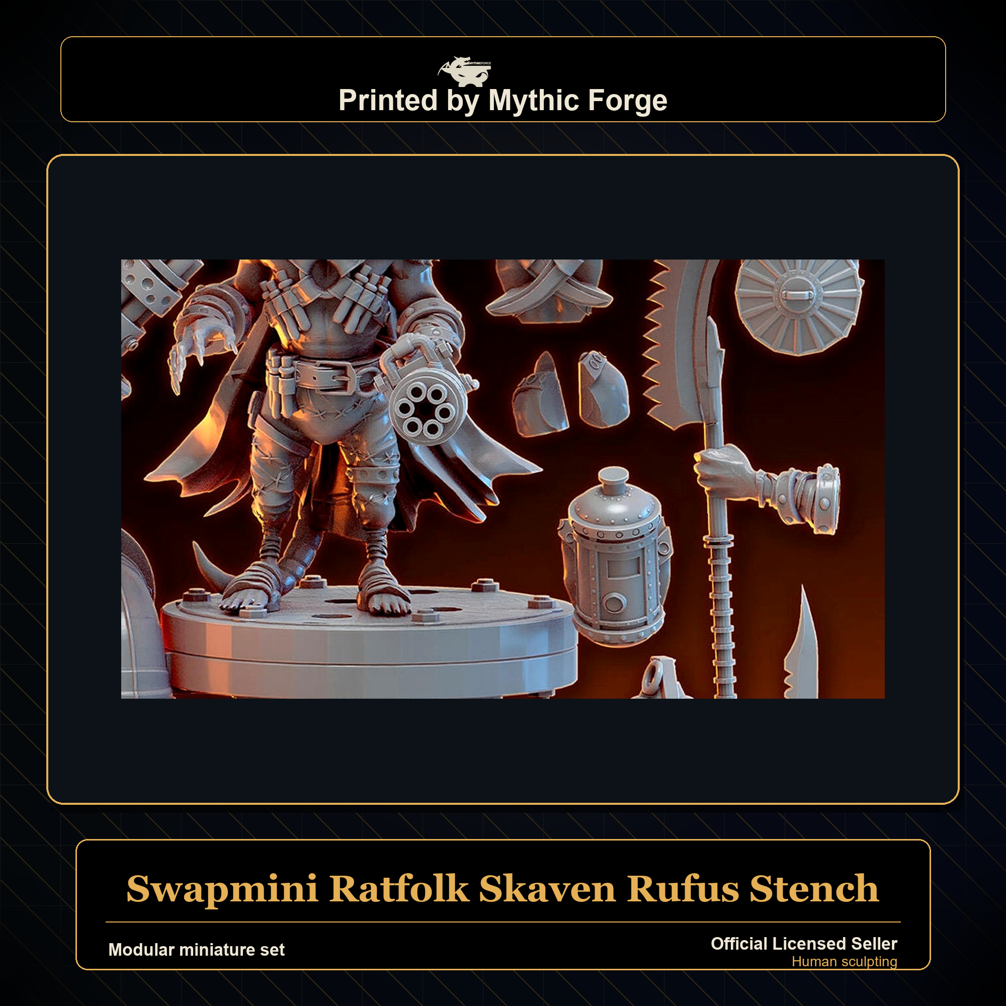 Modular RPG - Swapmini Ratfolk Skaven - Rufus Stench - Bundle modular miniature modular miniature set printed by Mythic Forge