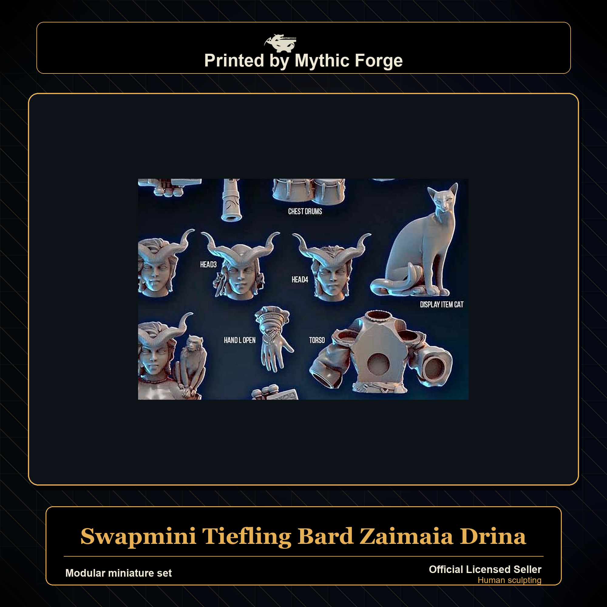 Modular RPG - Swapmini Tiefling Bard - Zaimaia Drina - Bundle modular miniature modular miniature set printed by Mythic Forge