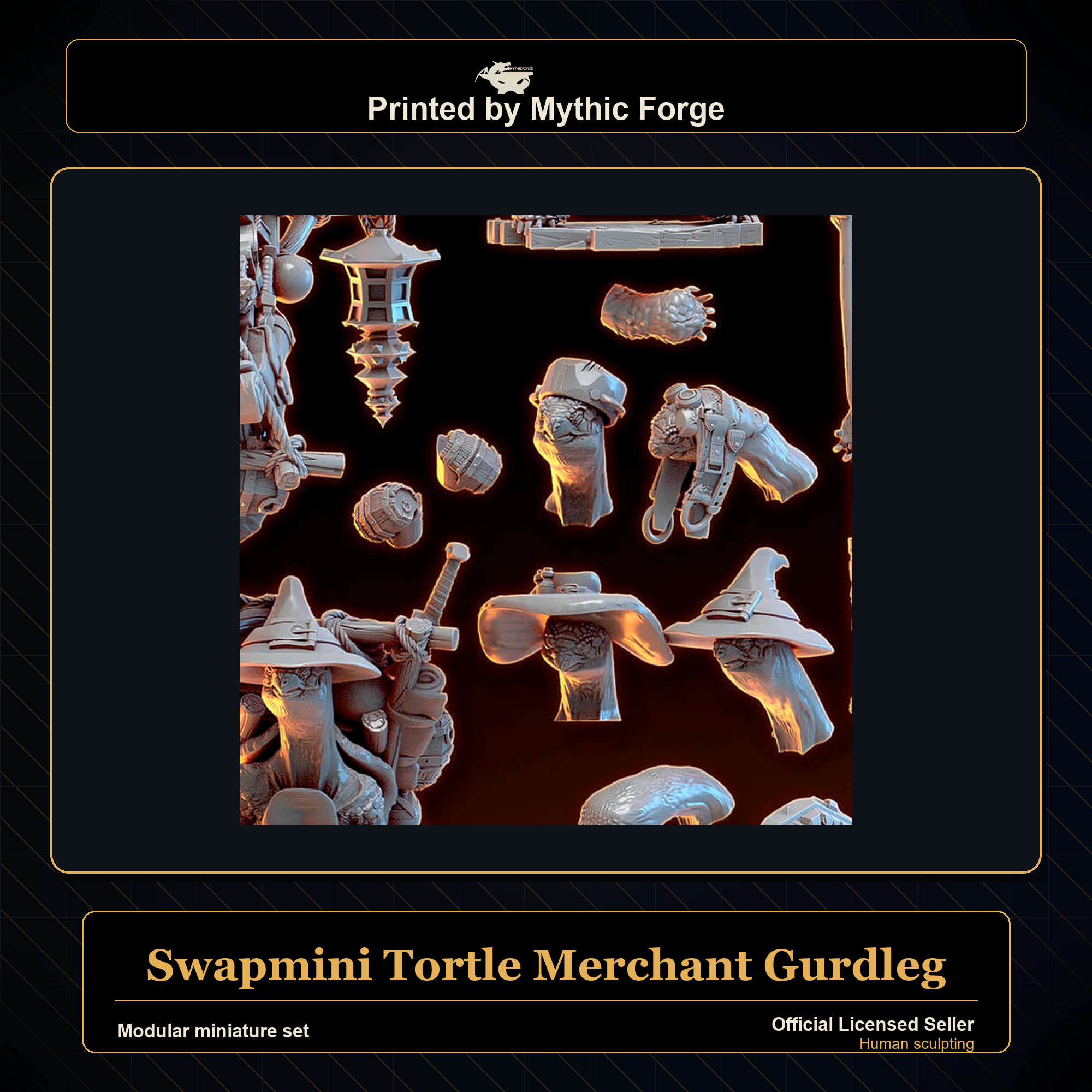 Modular RPG - Swapmini Tortle Merchant - Gurdleg - Bundle modular miniature modular miniature set printed by Mythic Forge
