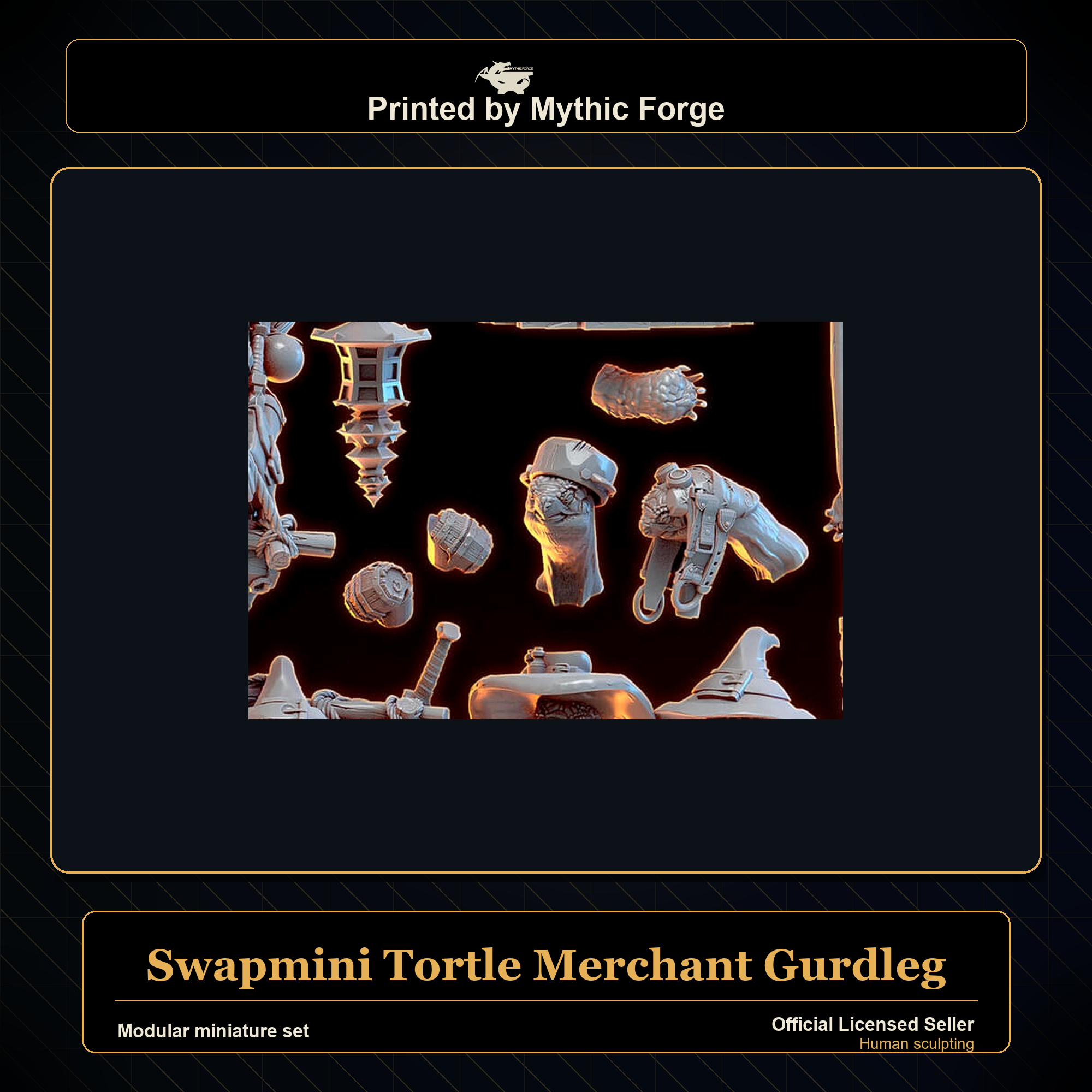 Modular RPG - Swapmini Tortle Merchant - Gurdleg - Bundle modular miniature modular miniature set printed by Mythic Forge