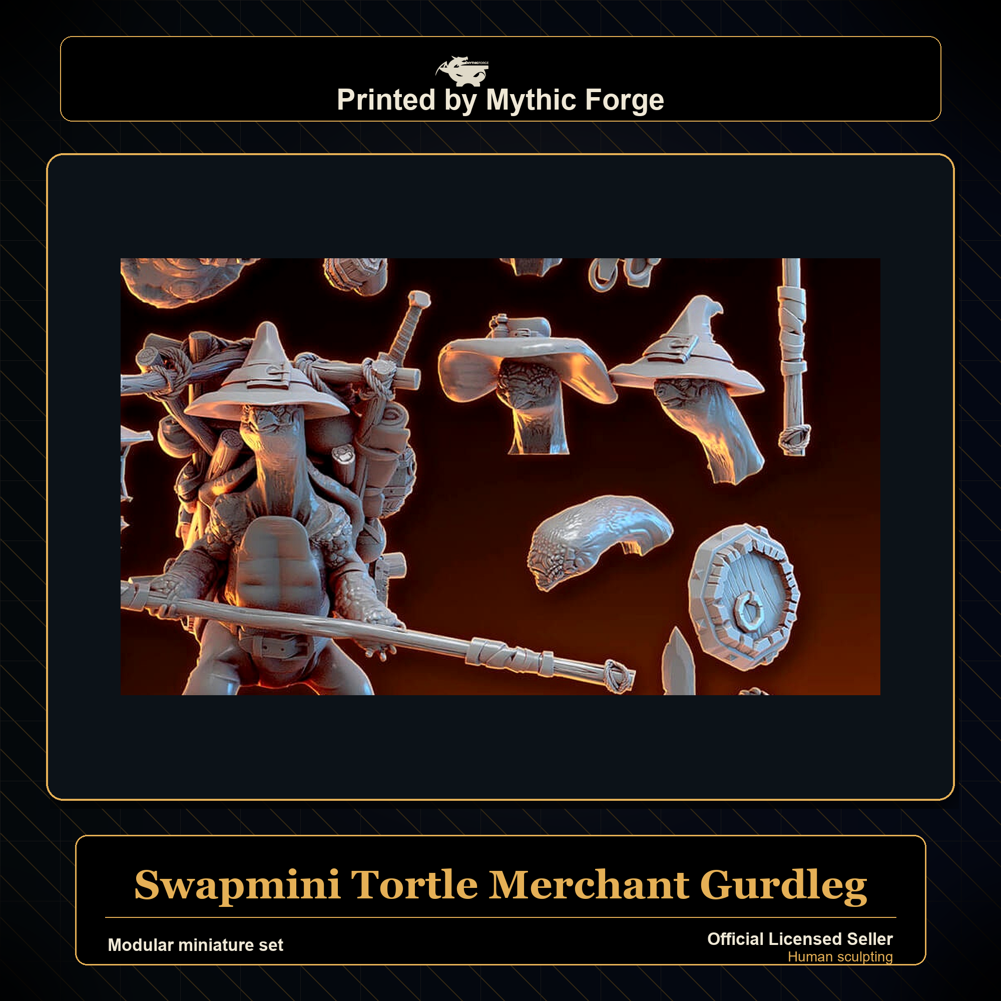 Modular RPG - Swapmini Tortle Merchant - Gurdleg - Bundle modular miniature modular miniature set printed by Mythic Forge