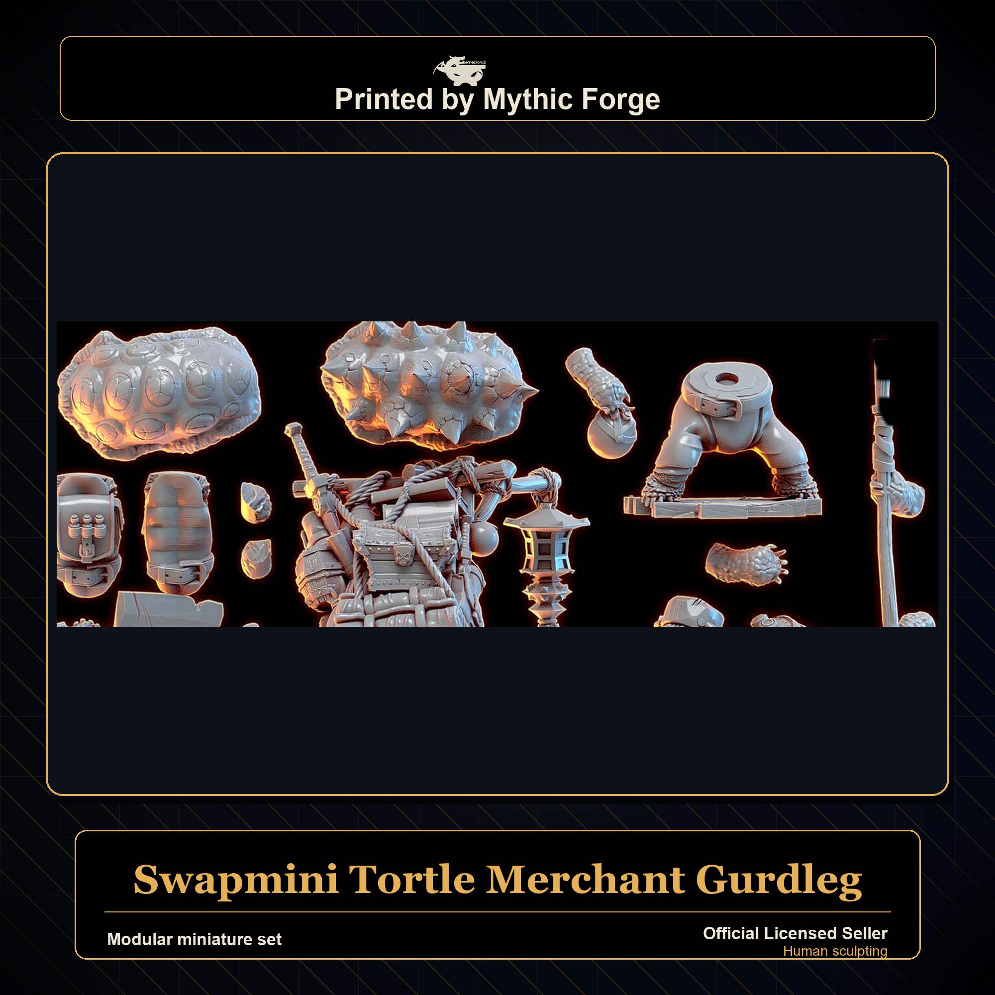 Modular RPG - Swapmini Tortle Merchant - Gurdleg - Bundle modular miniature modular miniature set printed by Mythic Forge