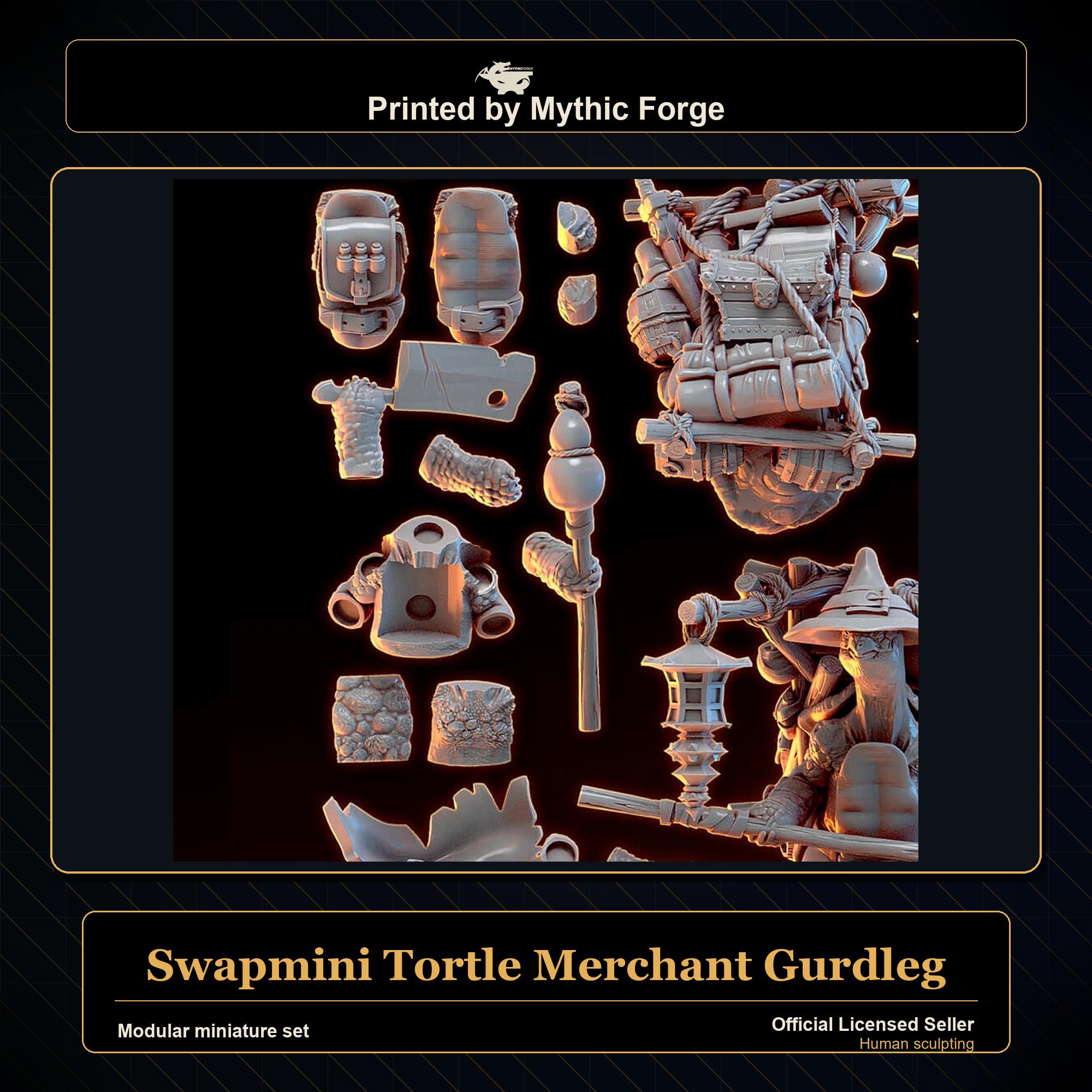 Modular RPG - Swapmini Tortle Merchant - Gurdleg - Bundle modular miniature modular miniature set printed by Mythic Forge