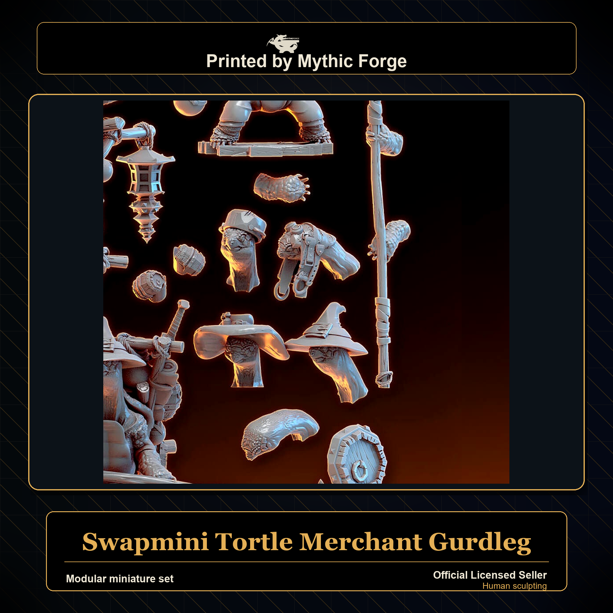 Modular RPG - Swapmini Tortle Merchant - Gurdleg - Bundle modular miniature modular miniature set printed by Mythic Forge