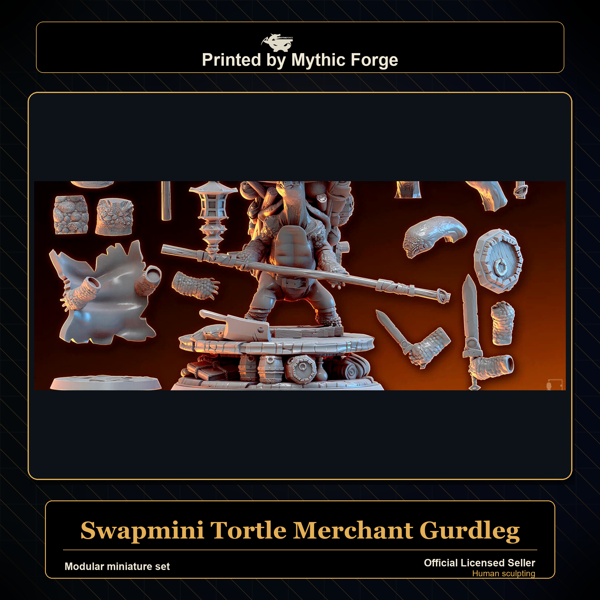 Modular RPG - Swapmini Tortle Merchant - Gurdleg - Bundle modular miniature modular miniature set printed by Mythic Forge