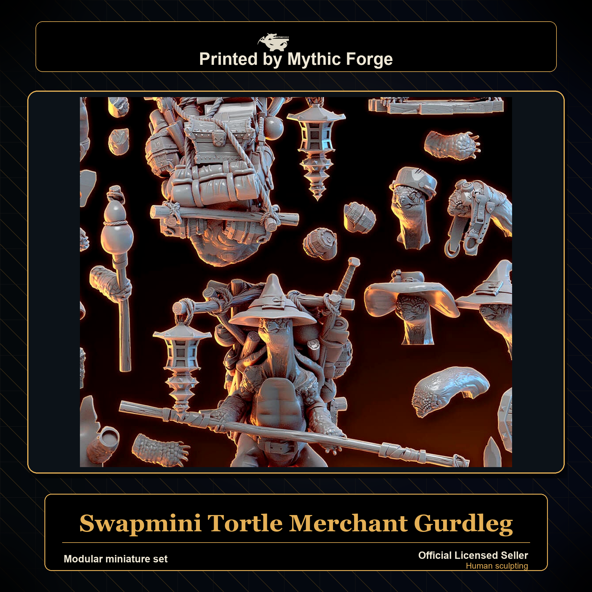 Modular RPG - Swapmini Tortle Merchant - Gurdleg - Bundle modular miniature modular miniature set printed by Mythic Forge