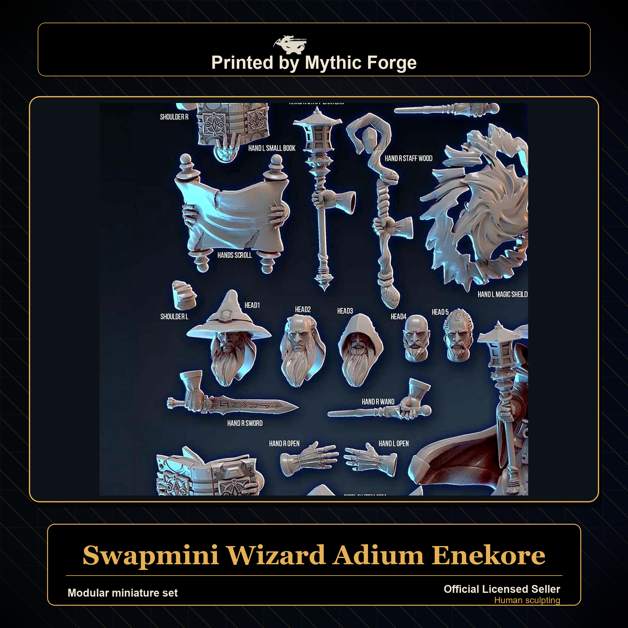 Modular RPG - Swapmini Wizard - Adium Enekore - Bundle modular miniature modular miniature set printed by Mythic Forge