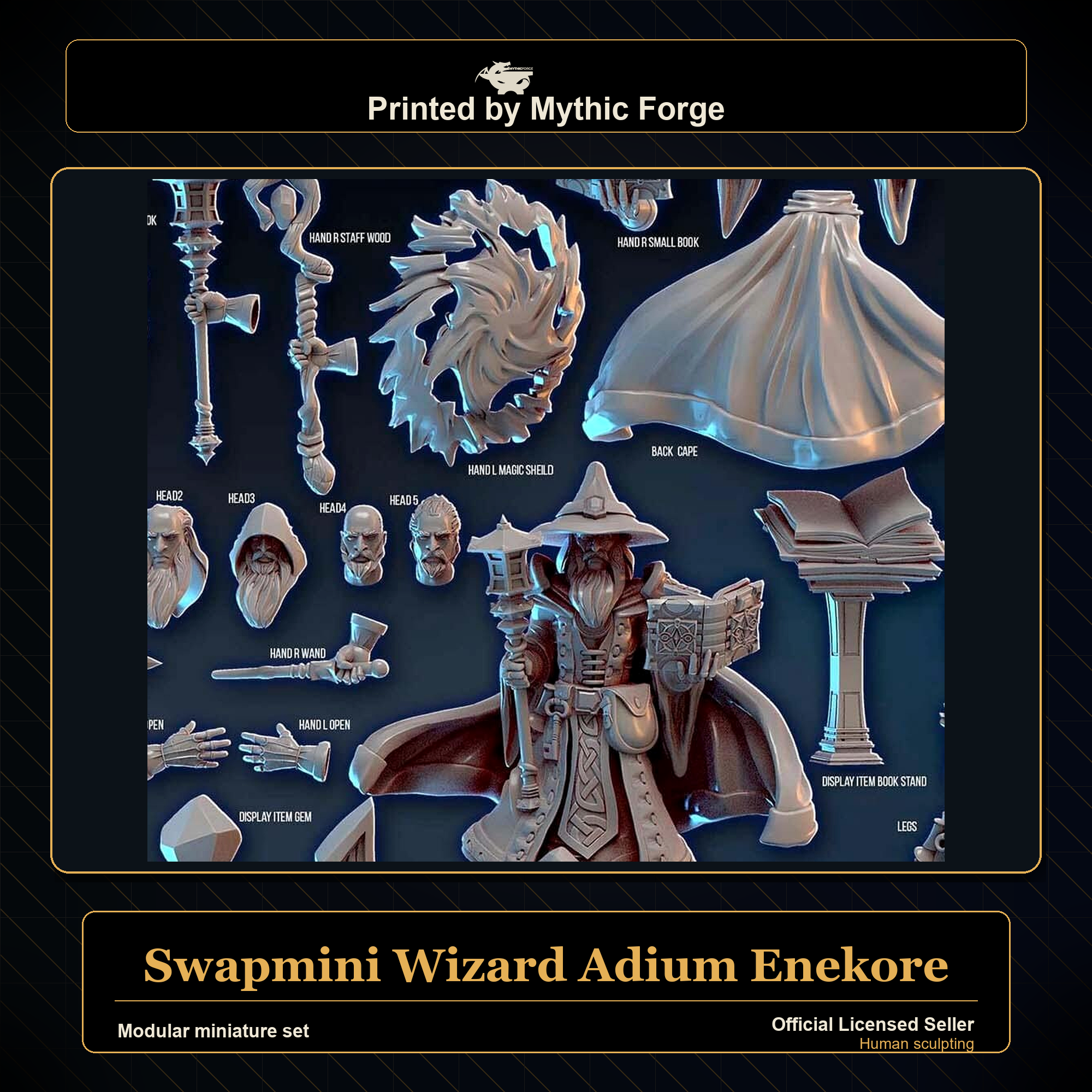 Modular RPG - Swapmini Wizard - Adium Enekore - Bundle modular miniature modular miniature set printed by Mythic Forge