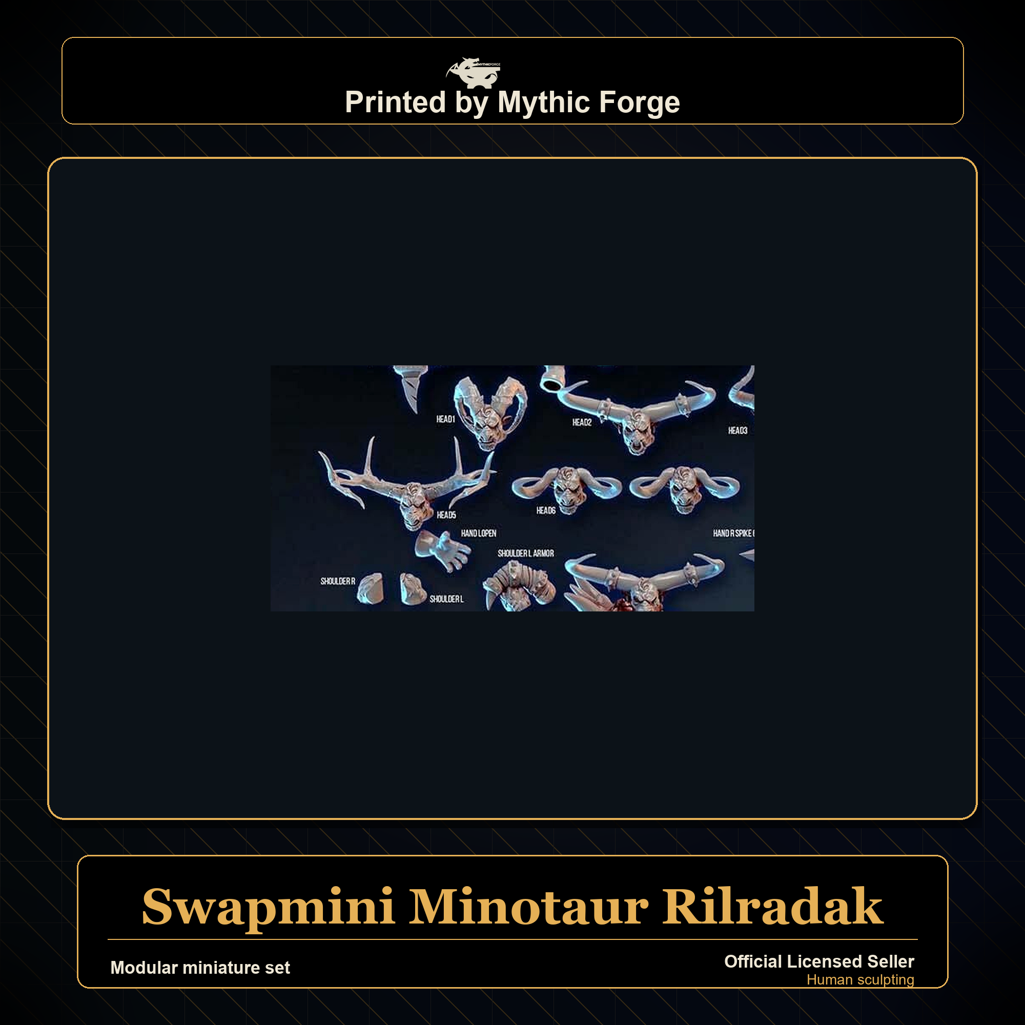 Modular RPG - Swapmini Minotaur - Rilradak - Bundle modular miniature modular miniature set printed by Mythic Forge