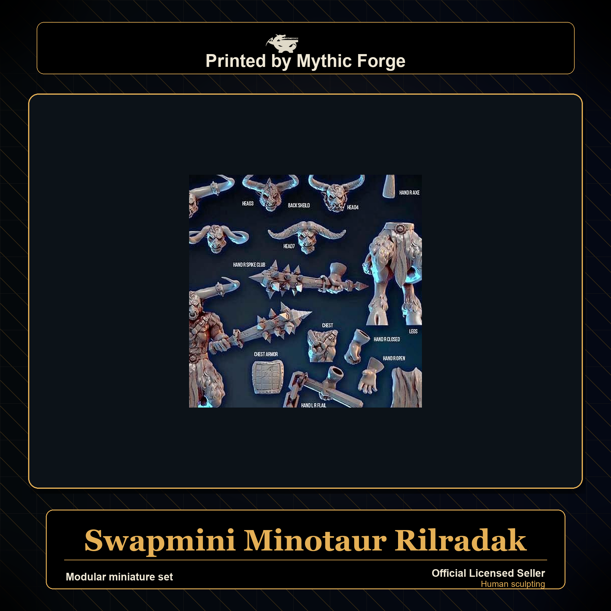 Modular RPG - Swapmini Minotaur - Rilradak - Bundle modular miniature modular miniature set printed by Mythic Forge