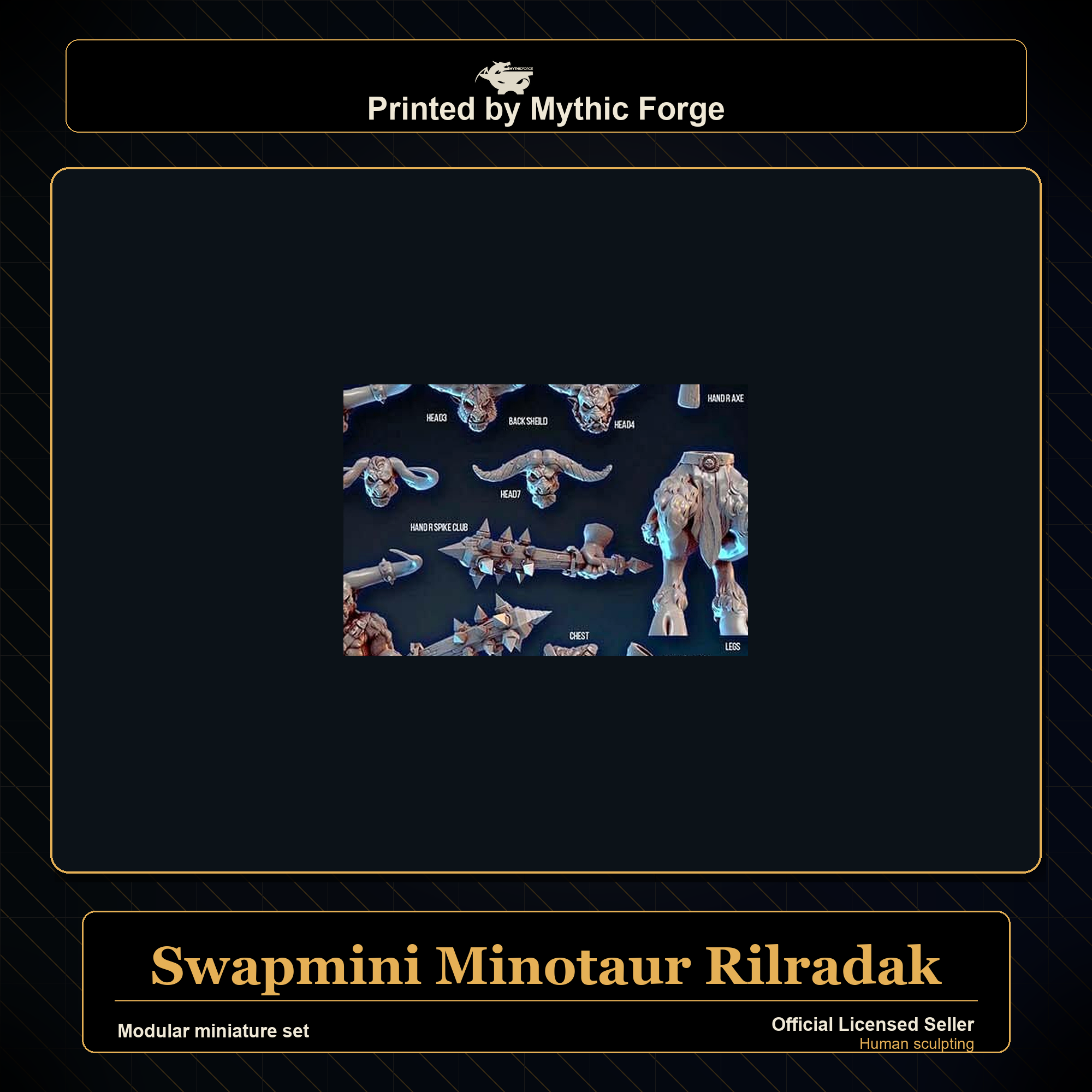 Modular RPG - Swapmini Minotaur - Rilradak - Bundle modular miniature modular miniature set printed by Mythic Forge