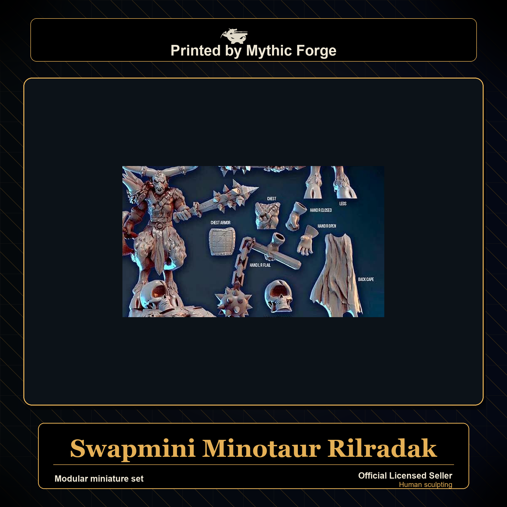 Modular RPG - Swapmini Minotaur - Rilradak - Bundle modular miniature modular miniature set printed by Mythic Forge