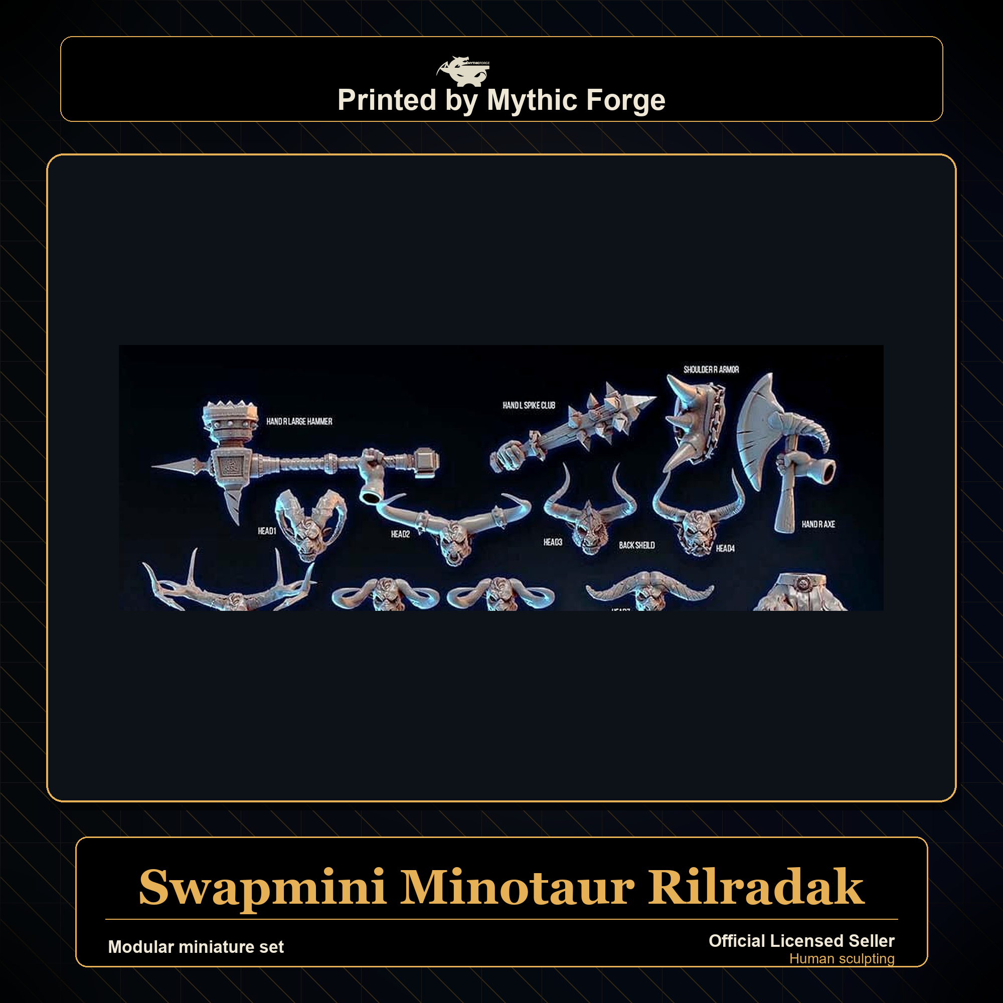 Modular RPG - Swapmini Minotaur - Rilradak - Bundle modular miniature modular miniature set printed by Mythic Forge