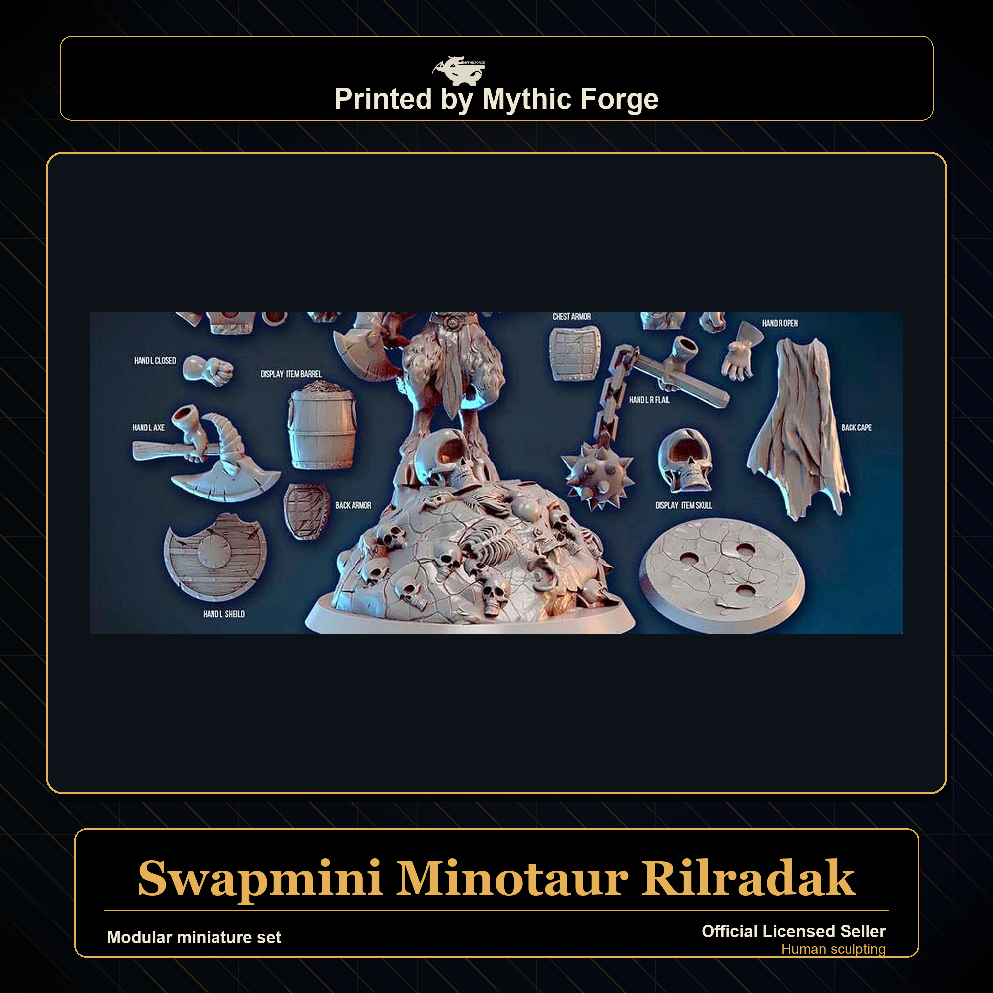 Modular RPG - Swapmini Minotaur - Rilradak - Bundle modular miniature modular miniature set printed by Mythic Forge