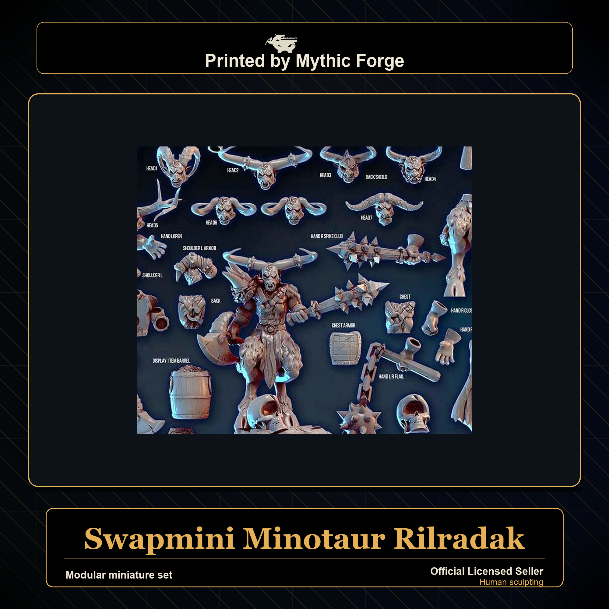 Modular RPG - Swapmini Minotaur - Rilradak - Bundle modular miniature modular miniature set printed by Mythic Forge