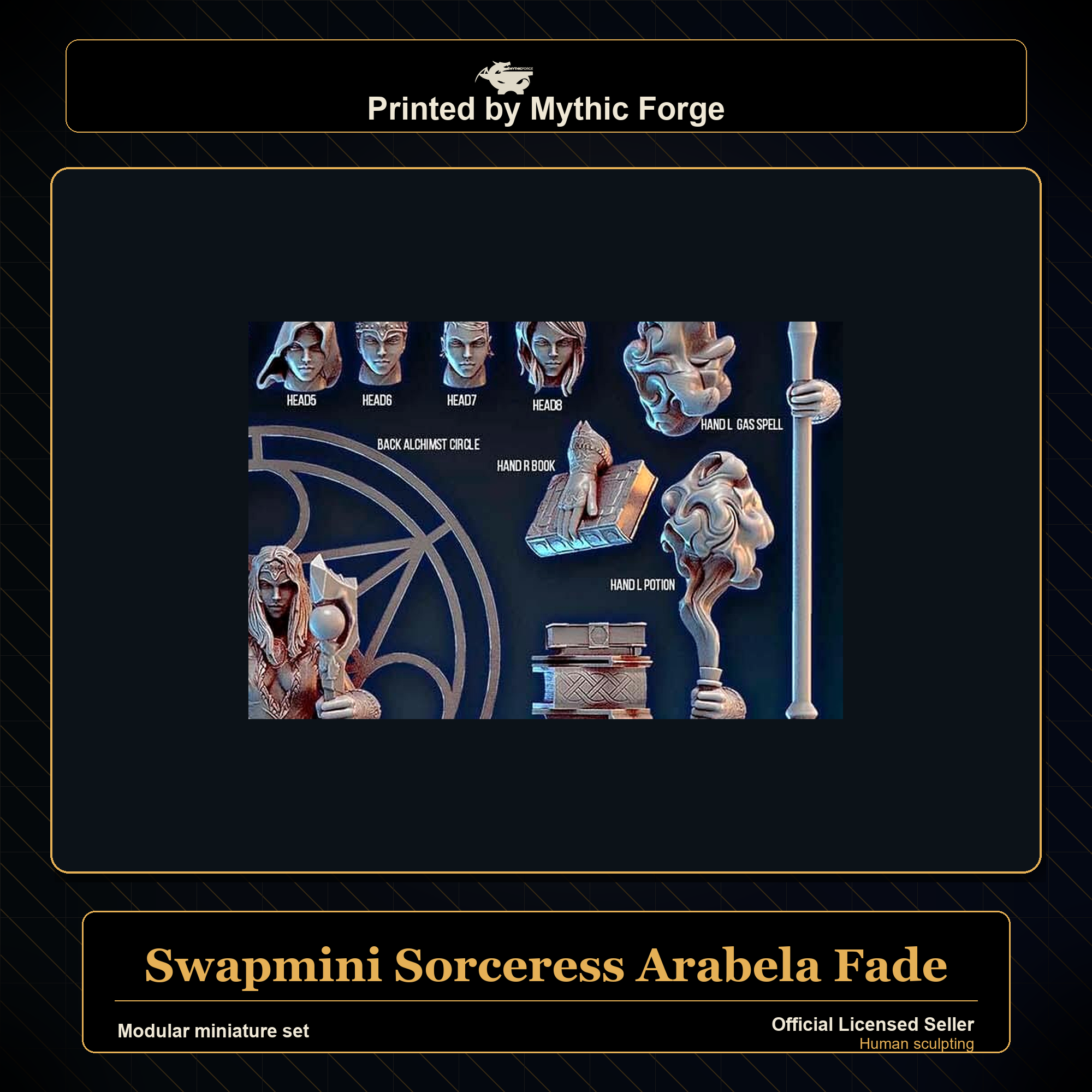 Modular RPG - Swapmini Sorceress - Arabela Fade - Bundle modular miniature modular miniature set printed by Mythic Forge