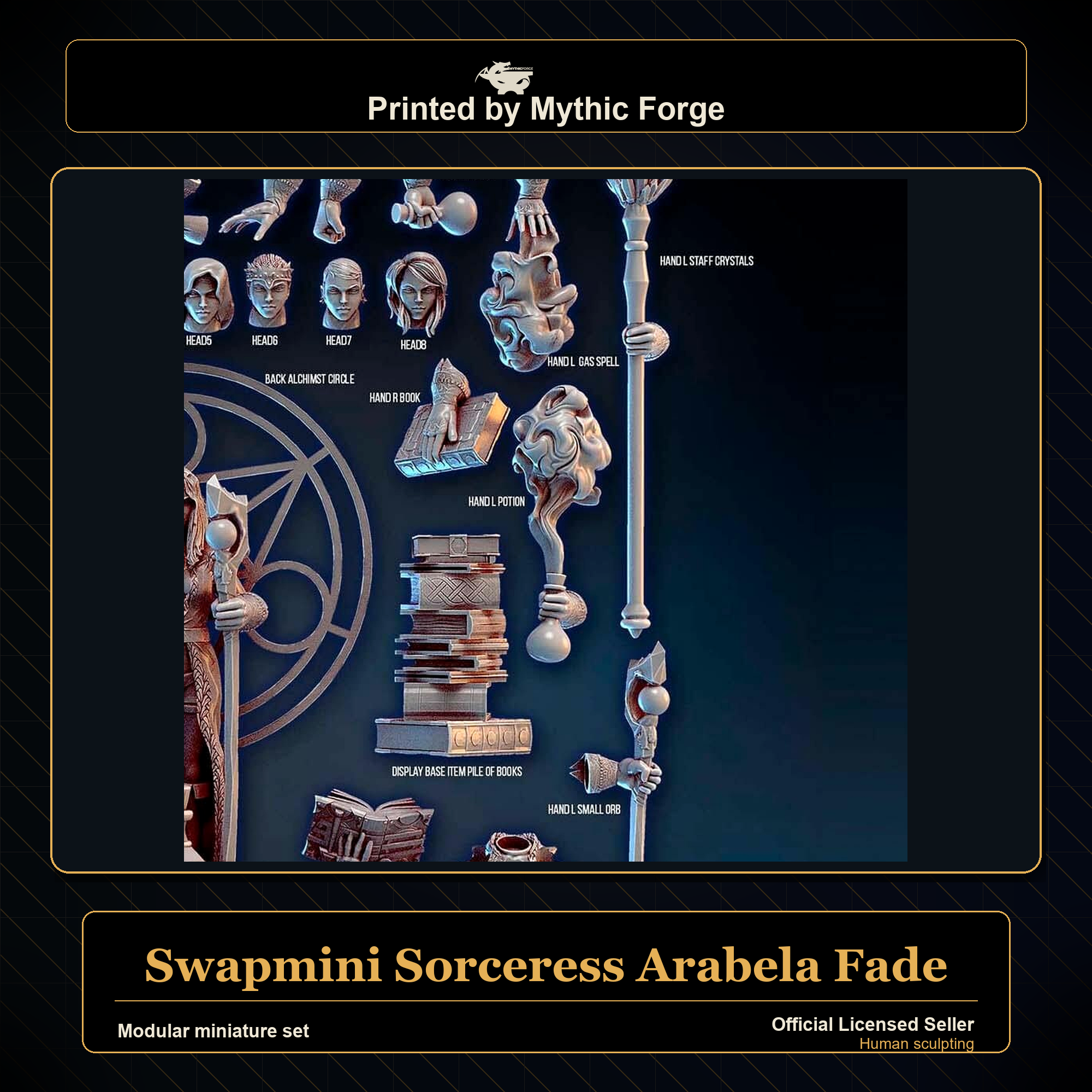 Modular RPG - Swapmini Sorceress - Arabela Fade - Bundle modular miniature modular miniature set printed by Mythic Forge