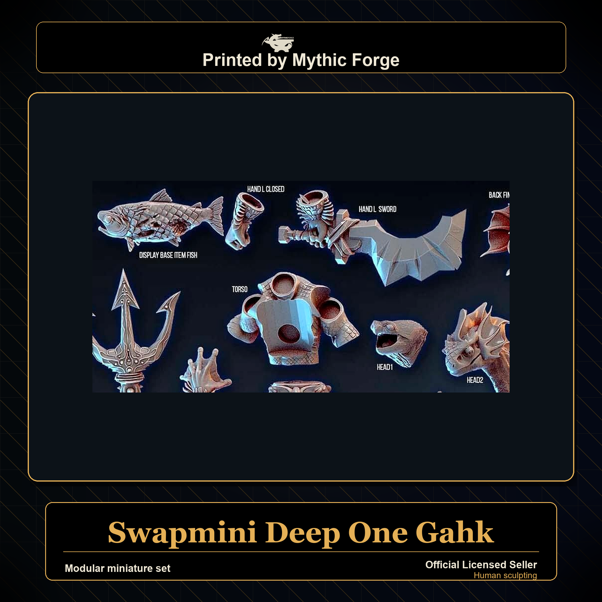 Modular RPG - Swapmini Deep One - Gahk - Bundle modular miniature modular miniature set printed by Mythic Forge
