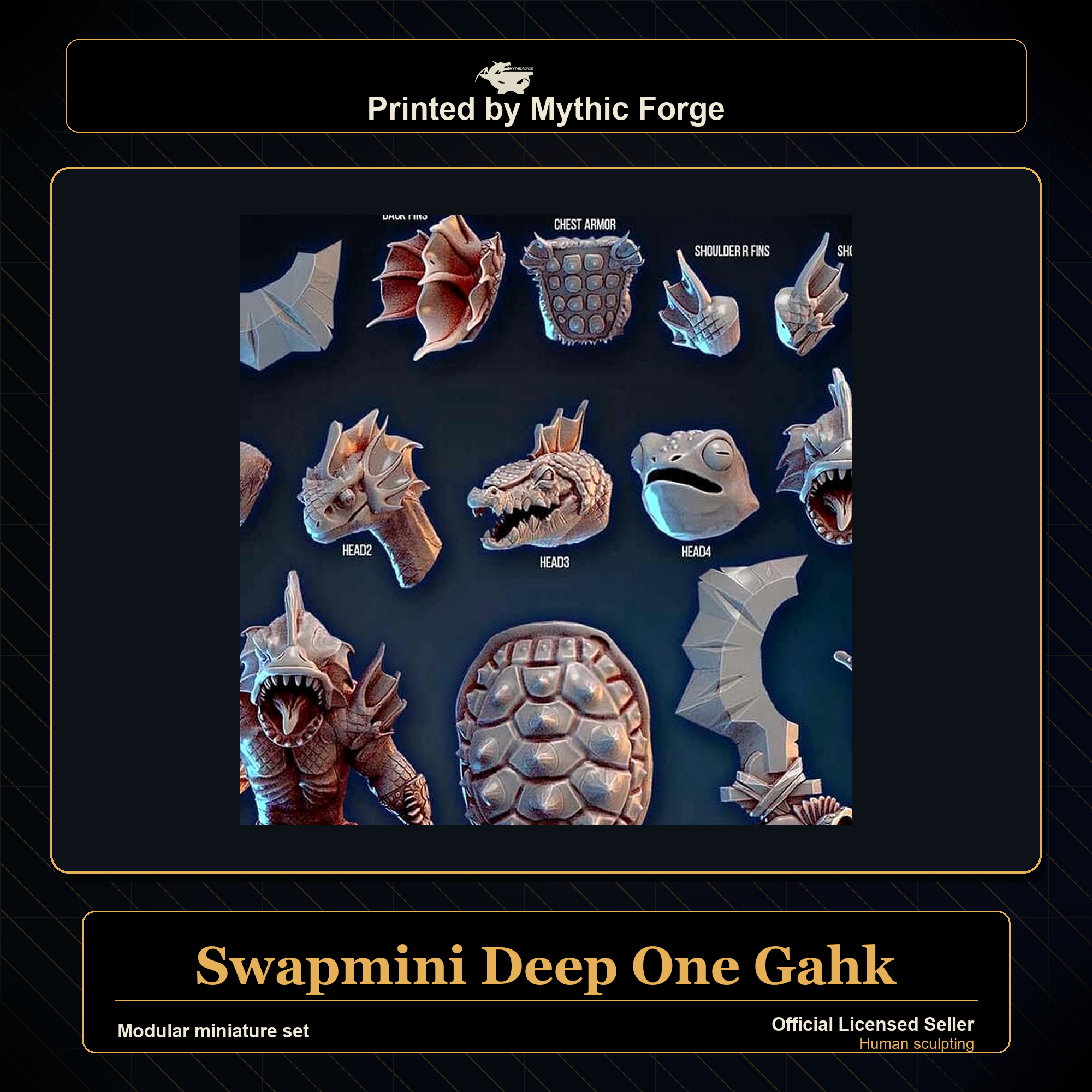 Modular RPG - Swapmini Deep One - Gahk - Bundle modular miniature modular miniature set printed by Mythic Forge