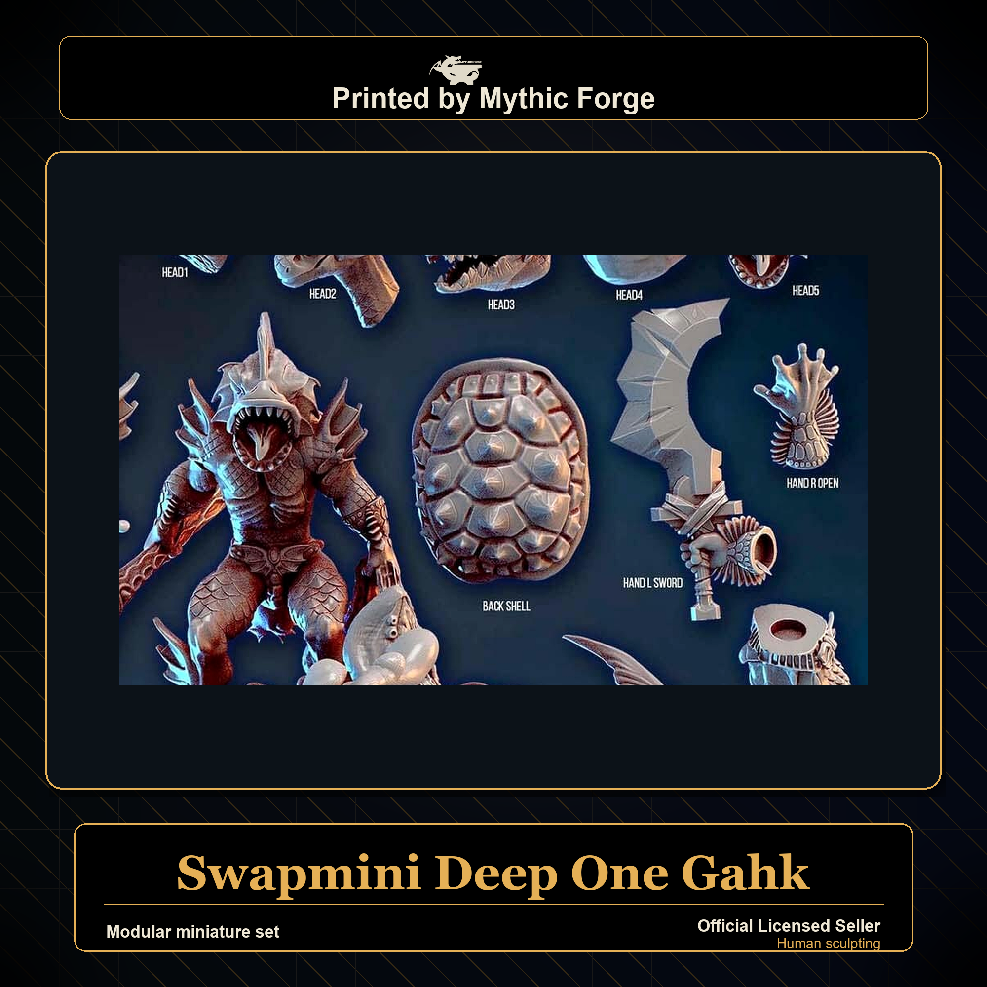 Modular RPG - Swapmini Deep One - Gahk - Bundle modular miniature modular miniature set printed by Mythic Forge