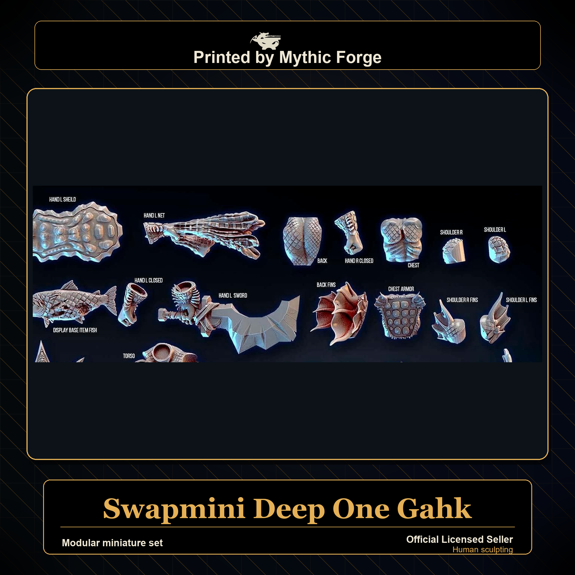 Modular RPG - Swapmini Deep One - Gahk - Bundle modular miniature modular miniature set printed by Mythic Forge