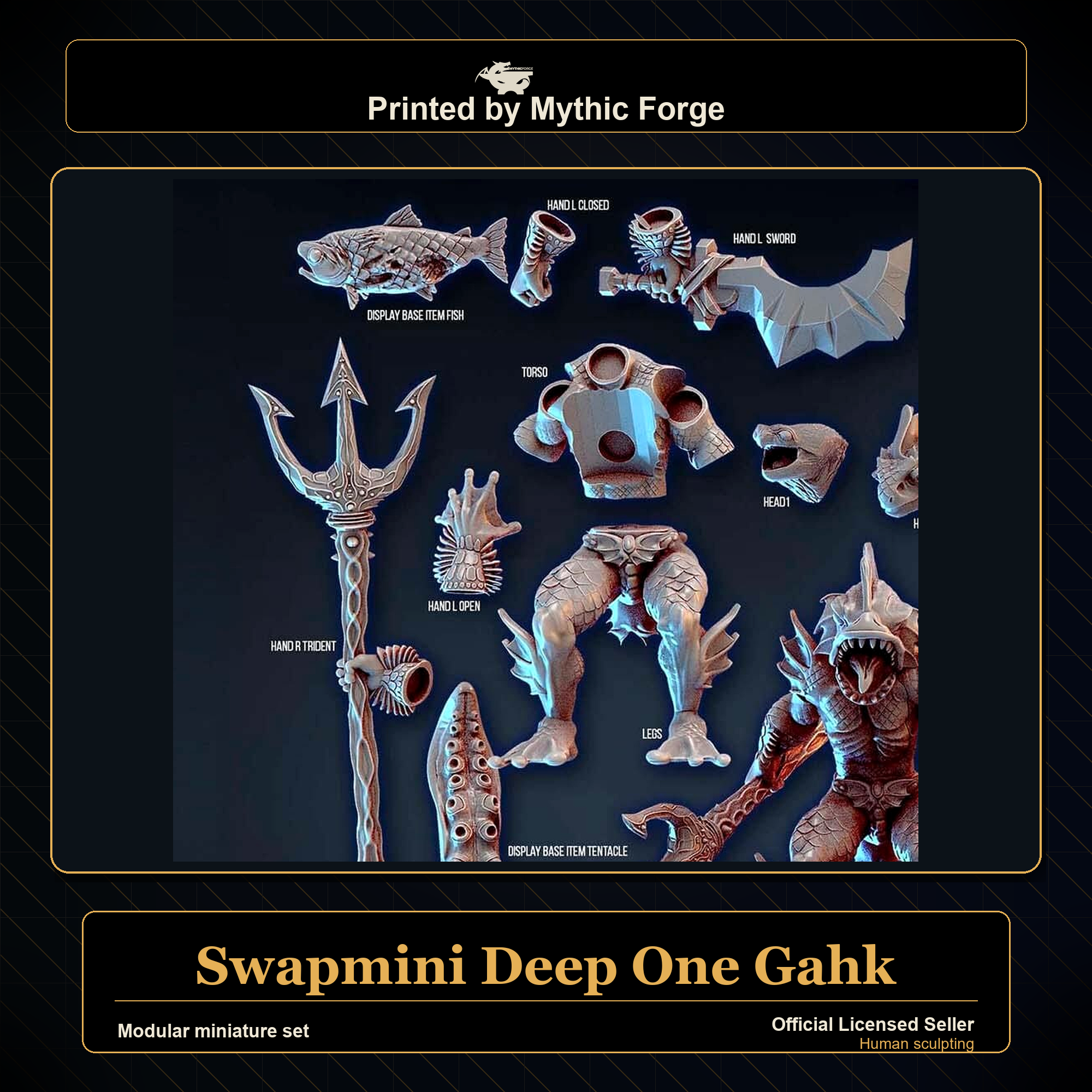 Modular RPG - Swapmini Deep One - Gahk - Bundle modular miniature modular miniature set printed by Mythic Forge