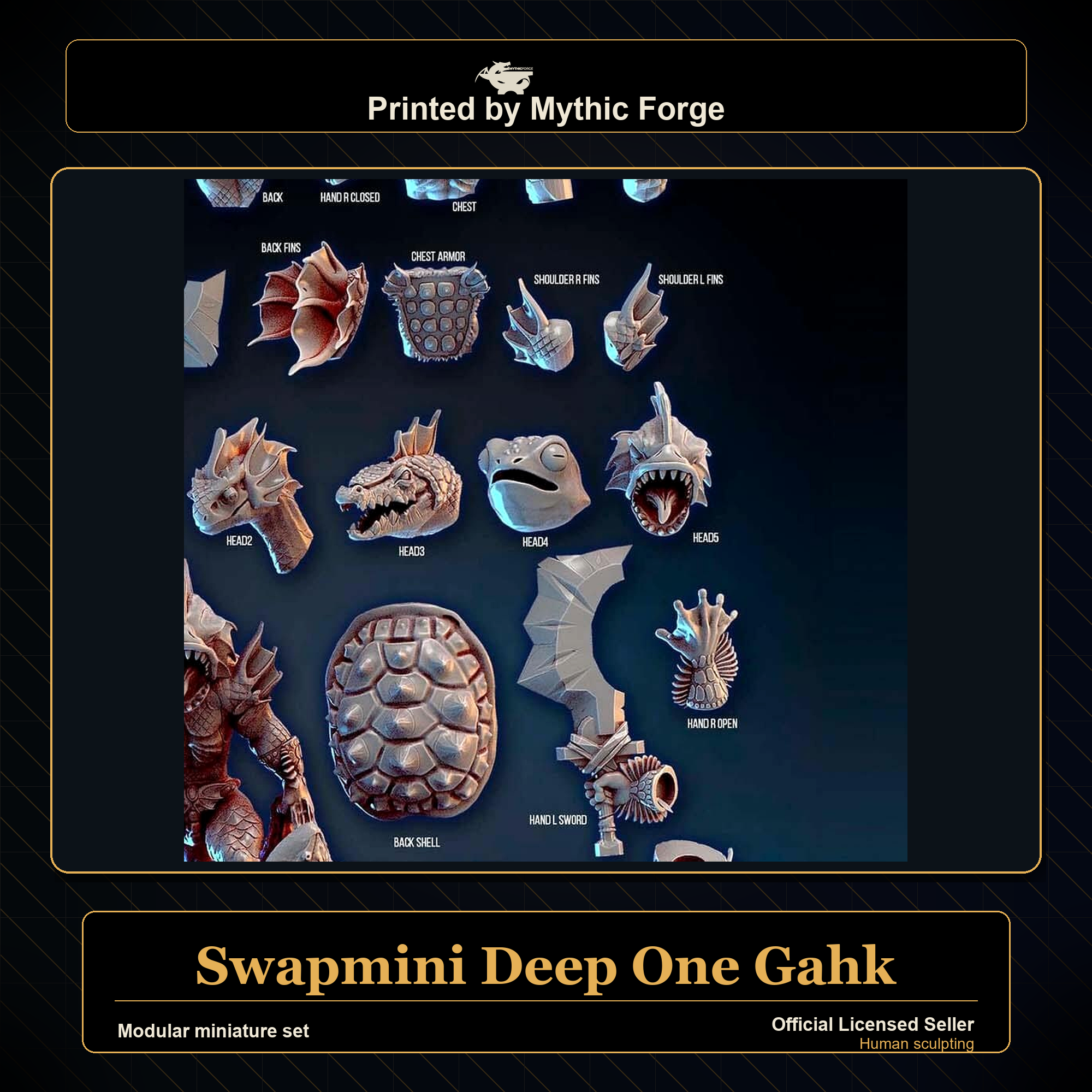 Modular RPG - Swapmini Deep One - Gahk - Bundle modular miniature modular miniature set printed by Mythic Forge