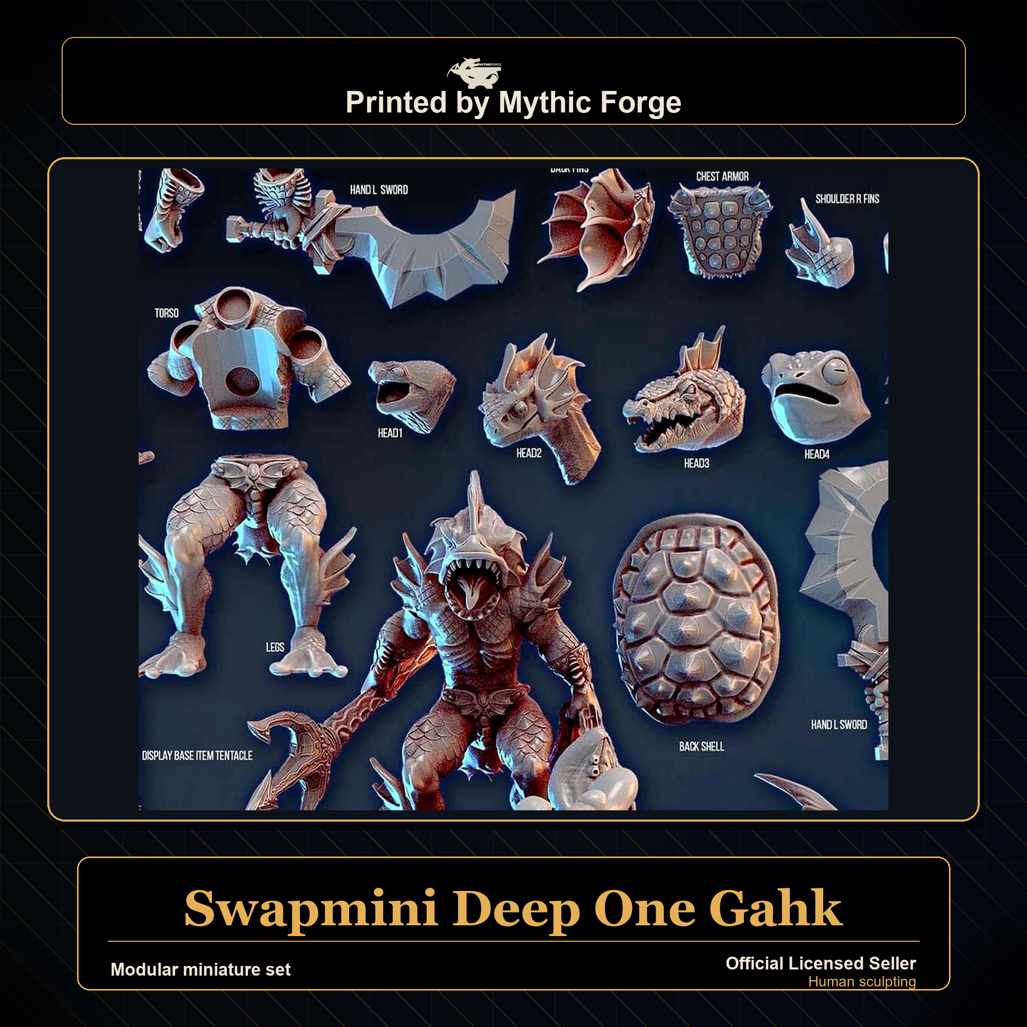 Modular RPG - Swapmini Deep One - Gahk - Bundle modular miniature modular miniature set printed by Mythic Forge