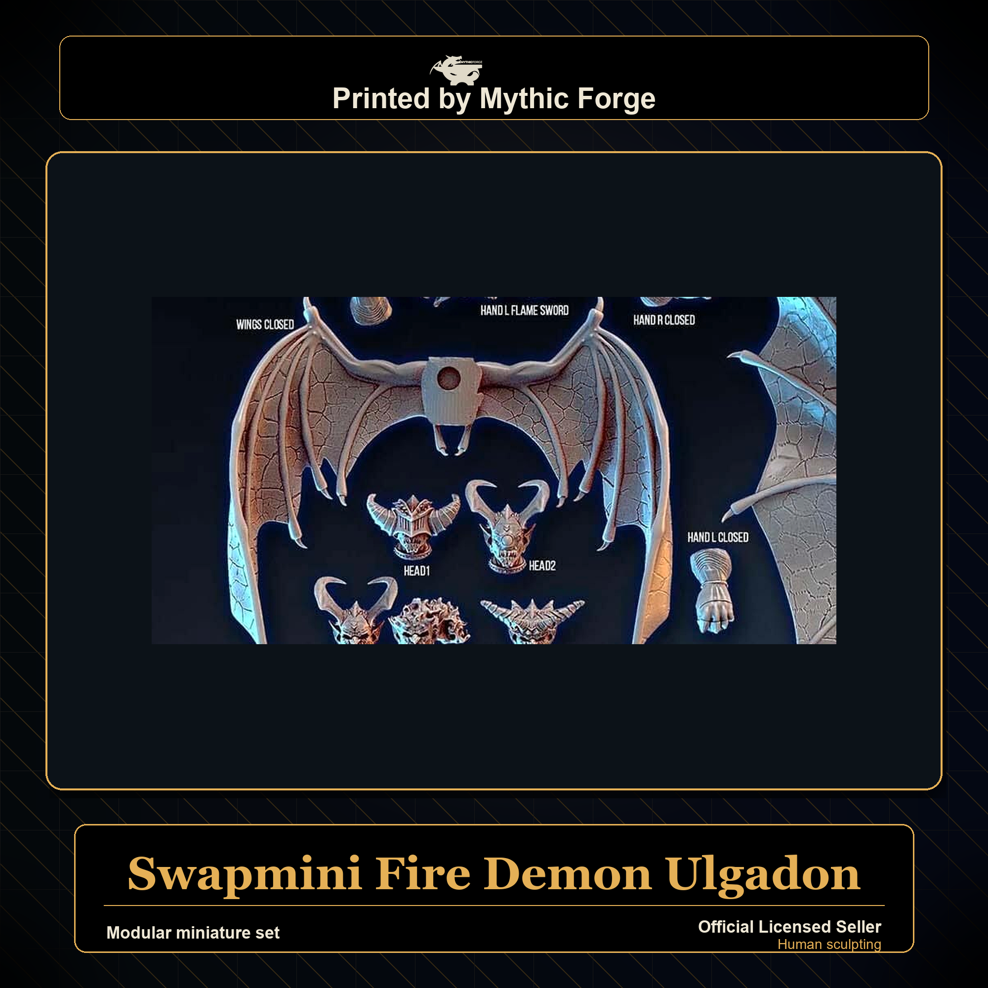 Modular RPG - Swapmini Fire Demon - Ulgadon - Bundle modular miniature modular miniature set printed by Mythic Forge