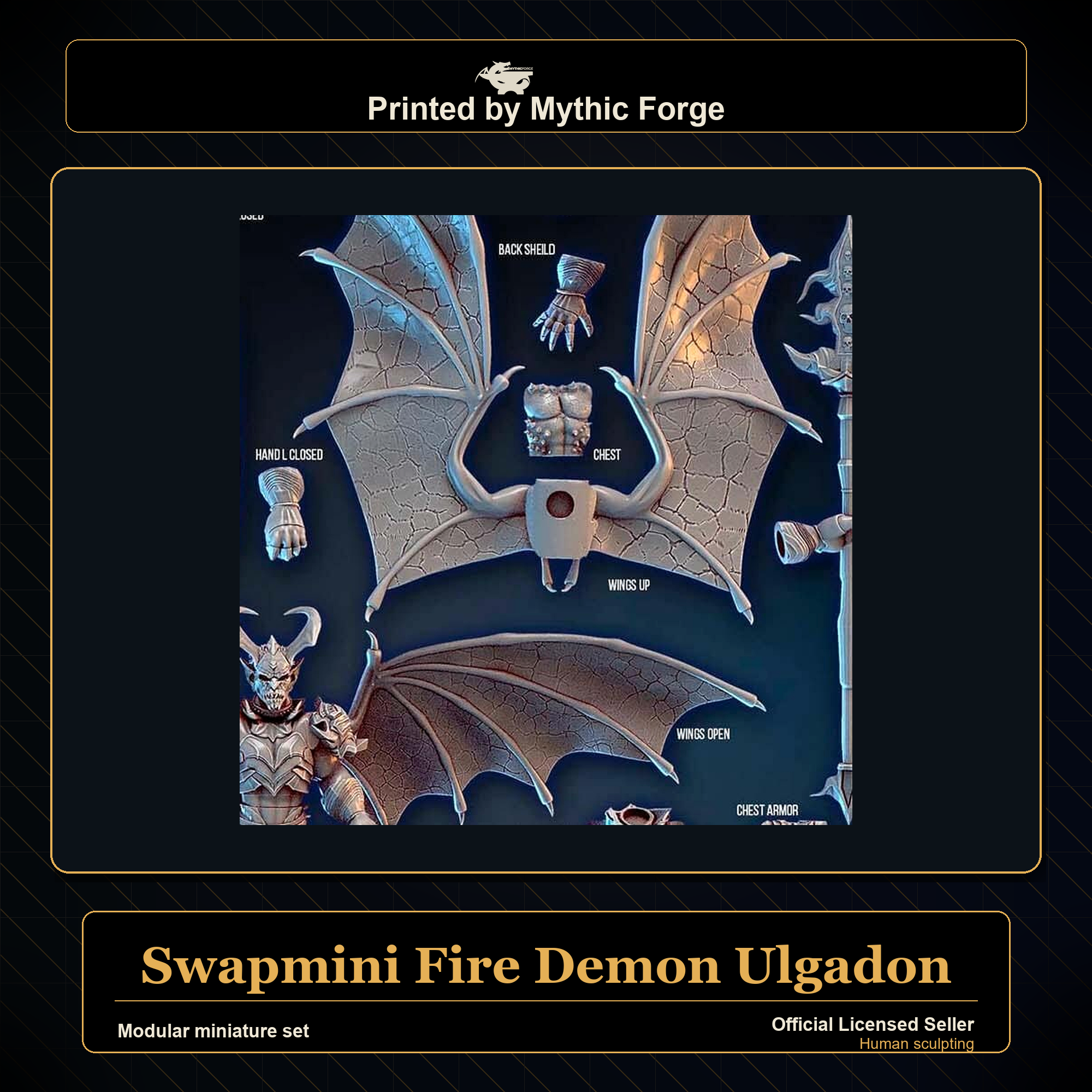 Modular RPG - Swapmini Fire Demon - Ulgadon - Bundle modular miniature modular miniature set printed by Mythic Forge