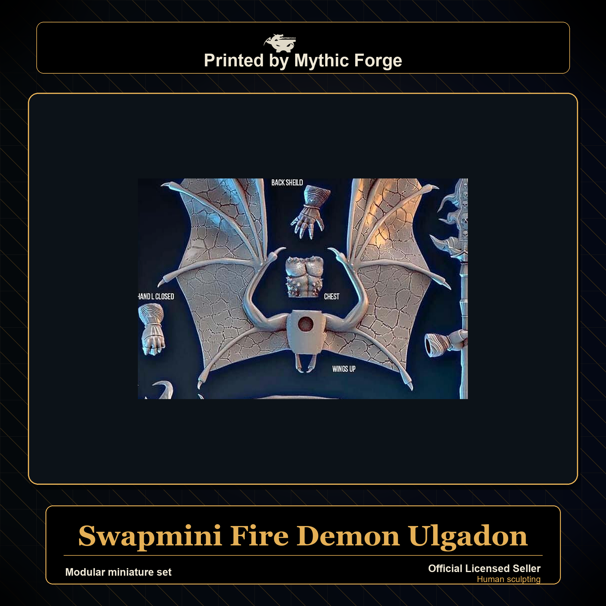 Modular RPG - Swapmini Fire Demon - Ulgadon - Bundle modular miniature modular miniature set printed by Mythic Forge