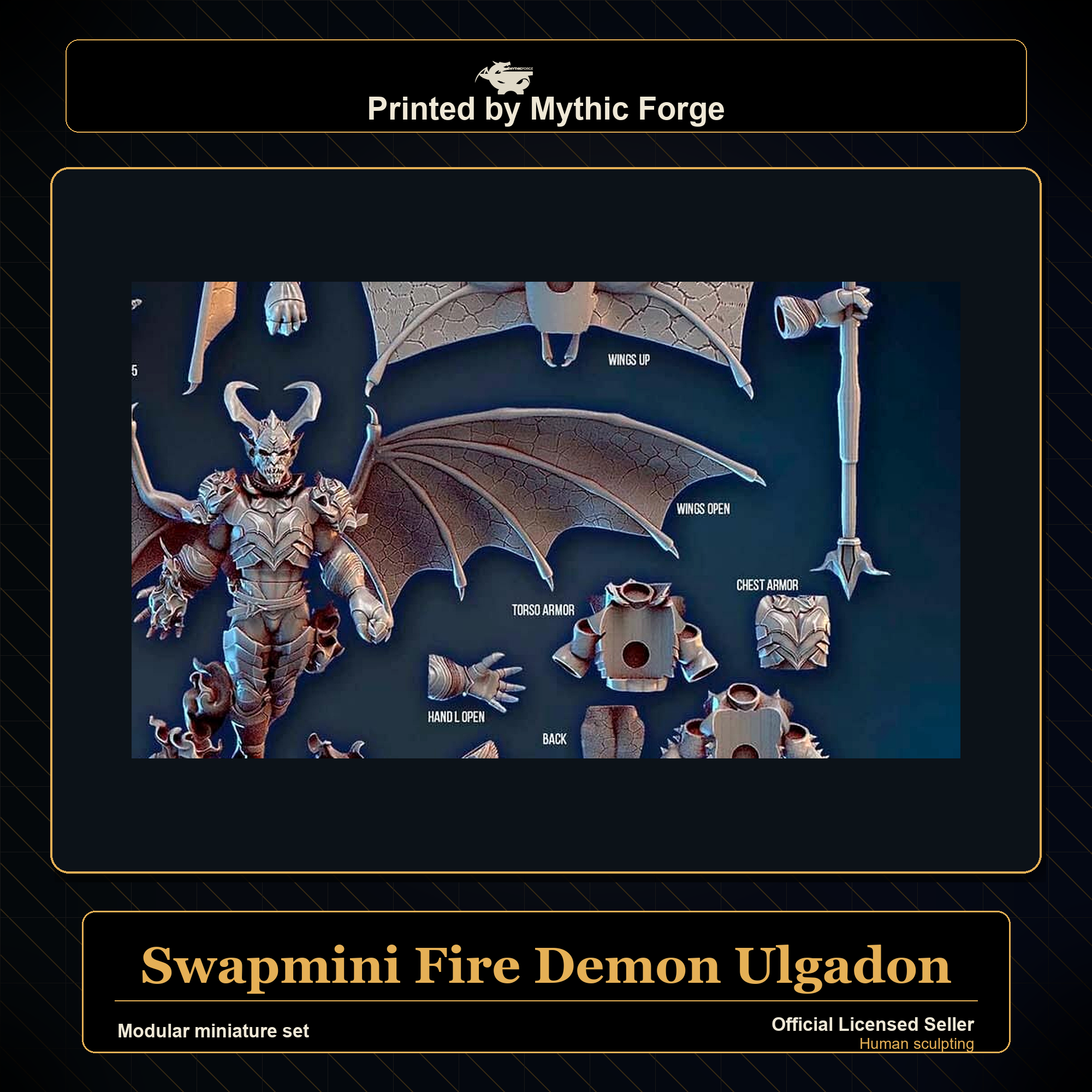 Modular RPG - Swapmini Fire Demon - Ulgadon - Bundle modular miniature modular miniature set printed by Mythic Forge