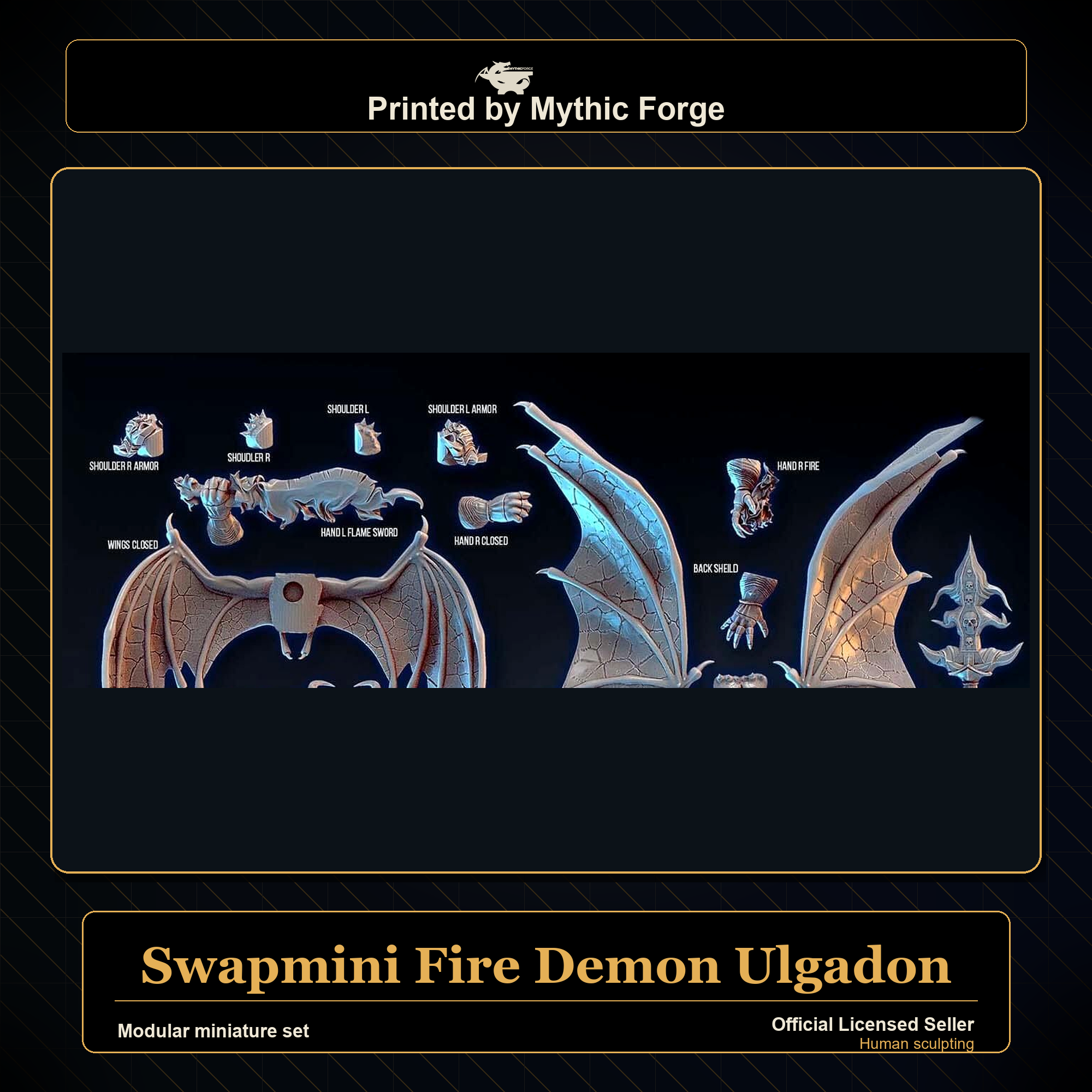 Modular RPG - Swapmini Fire Demon - Ulgadon - Bundle modular miniature modular miniature set printed by Mythic Forge