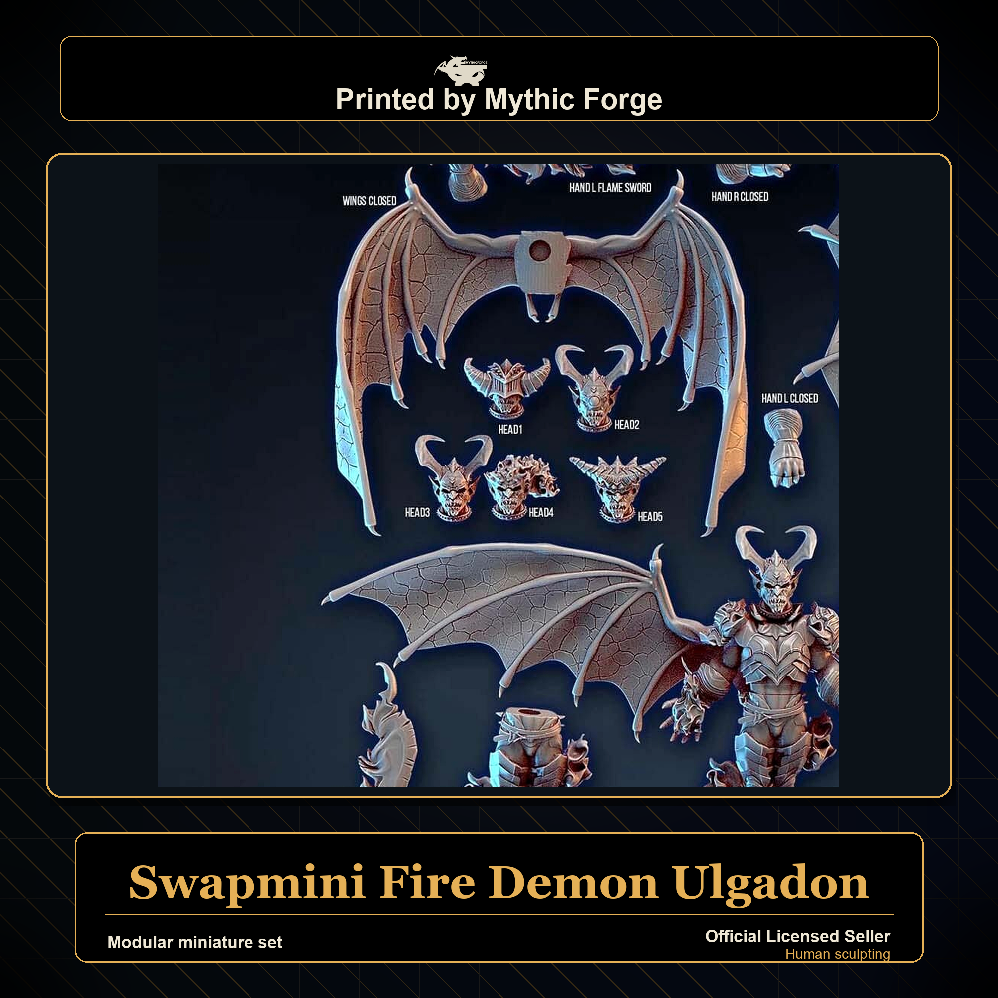 Modular RPG - Swapmini Fire Demon - Ulgadon - Bundle modular miniature modular miniature set printed by Mythic Forge
