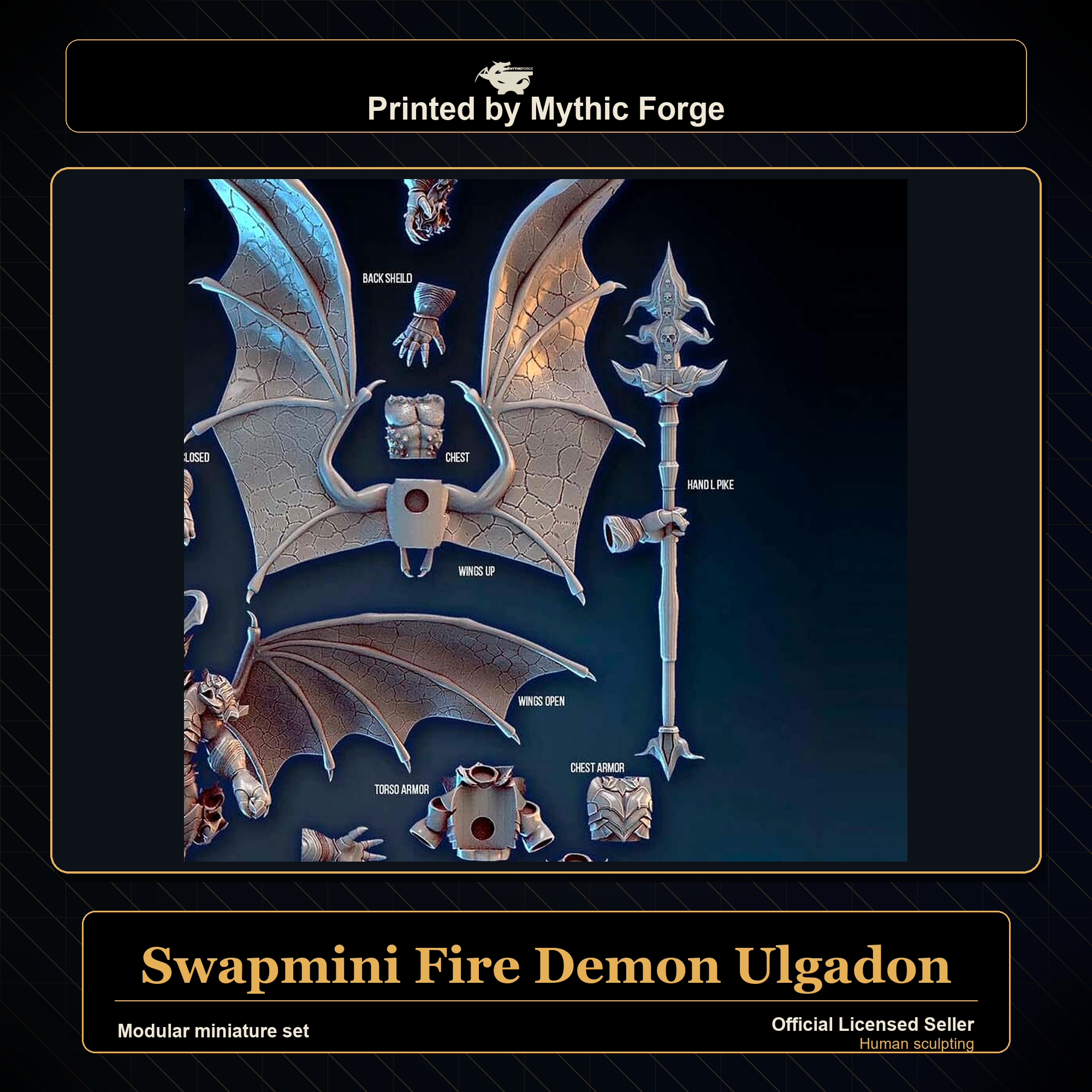 Modular RPG - Swapmini Fire Demon - Ulgadon - Bundle modular miniature modular miniature set printed by Mythic Forge