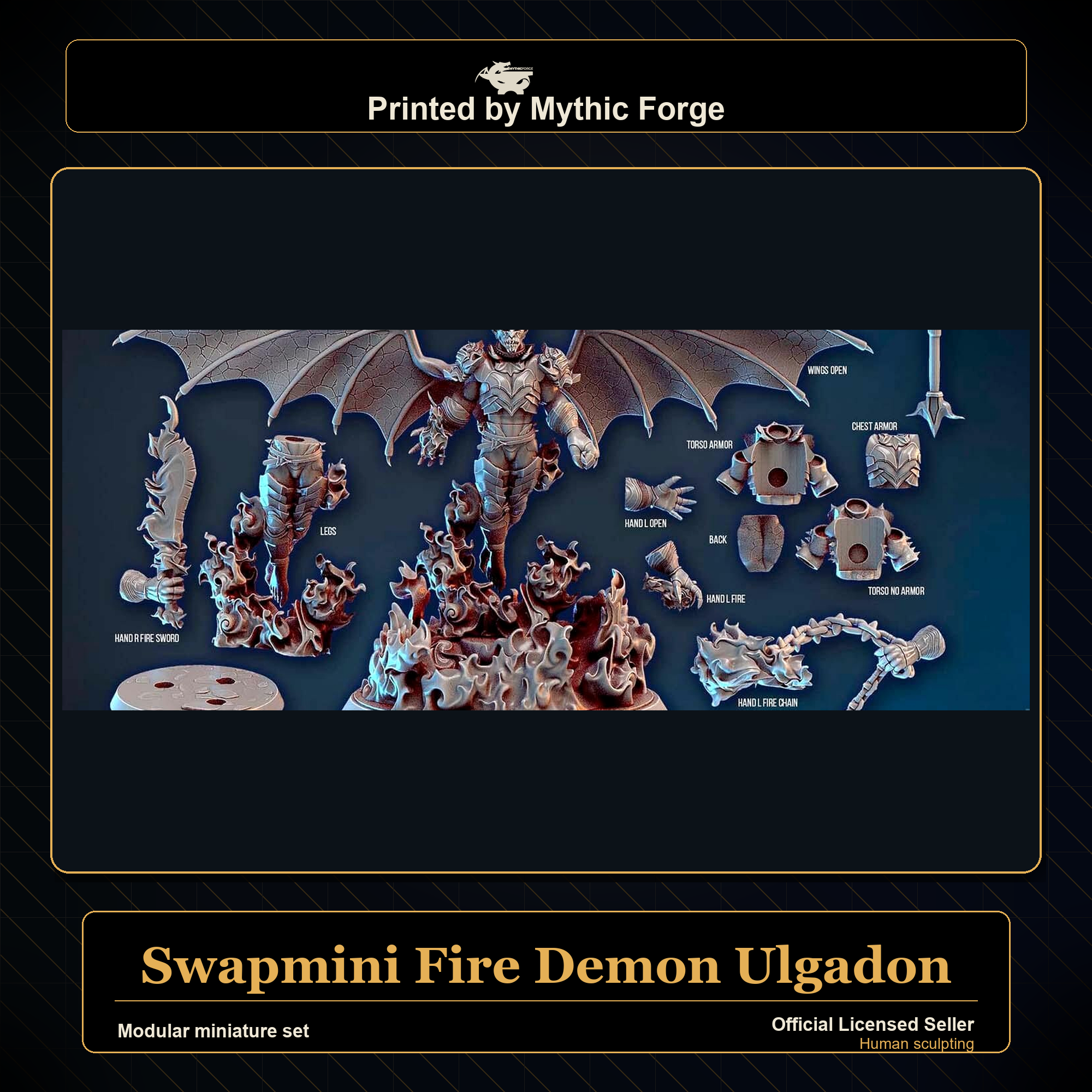 Modular RPG - Swapmini Fire Demon - Ulgadon - Bundle modular miniature modular miniature set printed by Mythic Forge