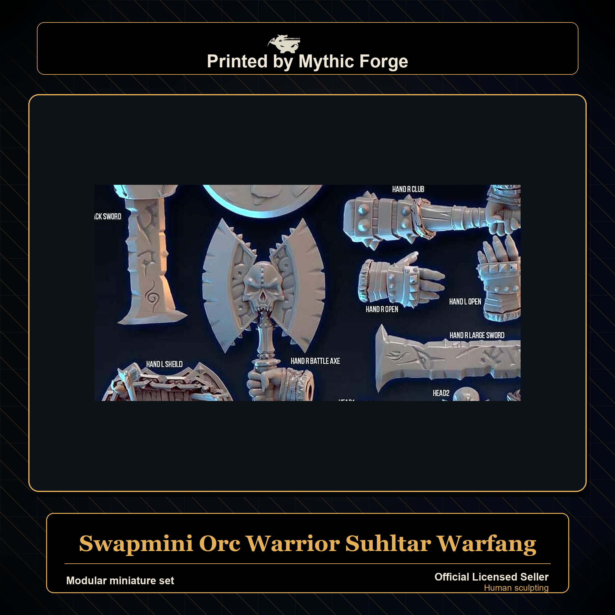 Modular RPG - Swapmini Orc Warrior - Suhltar Warfang - Bundle modular miniature modular miniature set printed by Mythic Forge