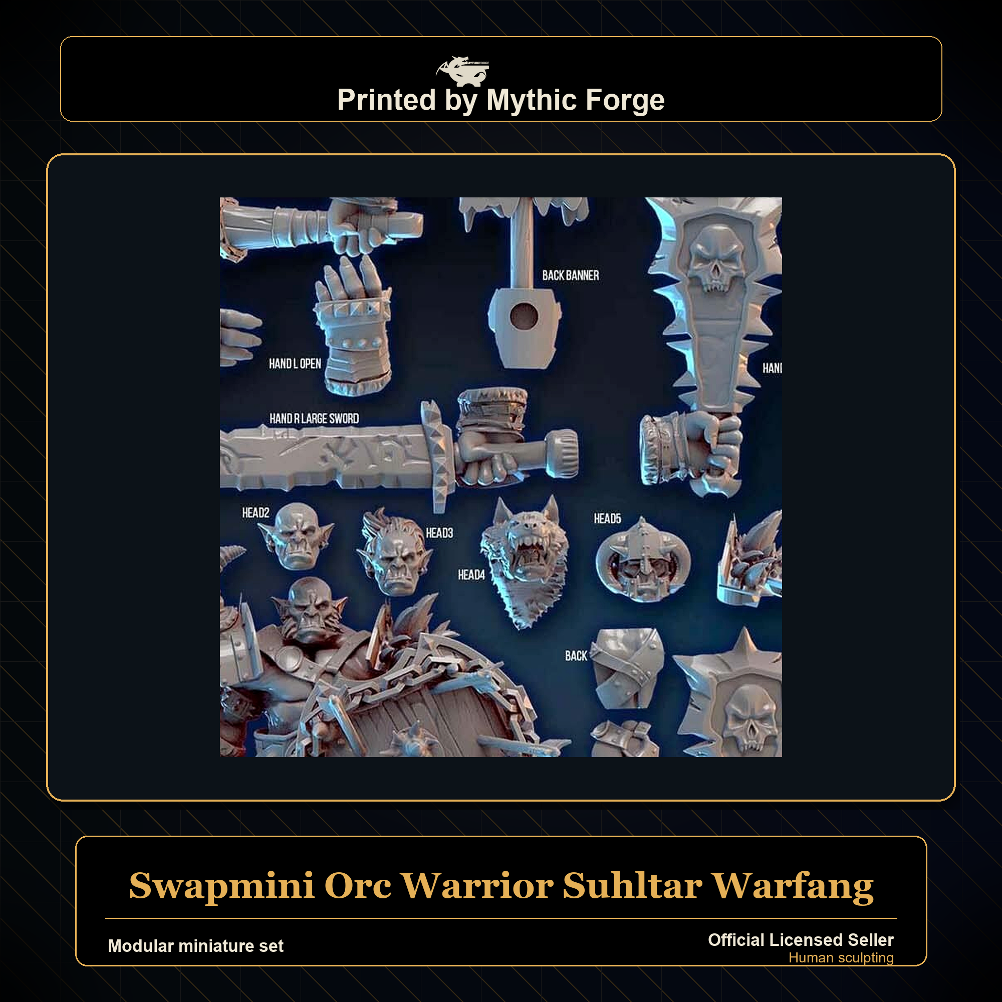 Modular RPG - Swapmini Orc Warrior - Suhltar Warfang - Bundle modular miniature modular miniature set printed by Mythic Forge