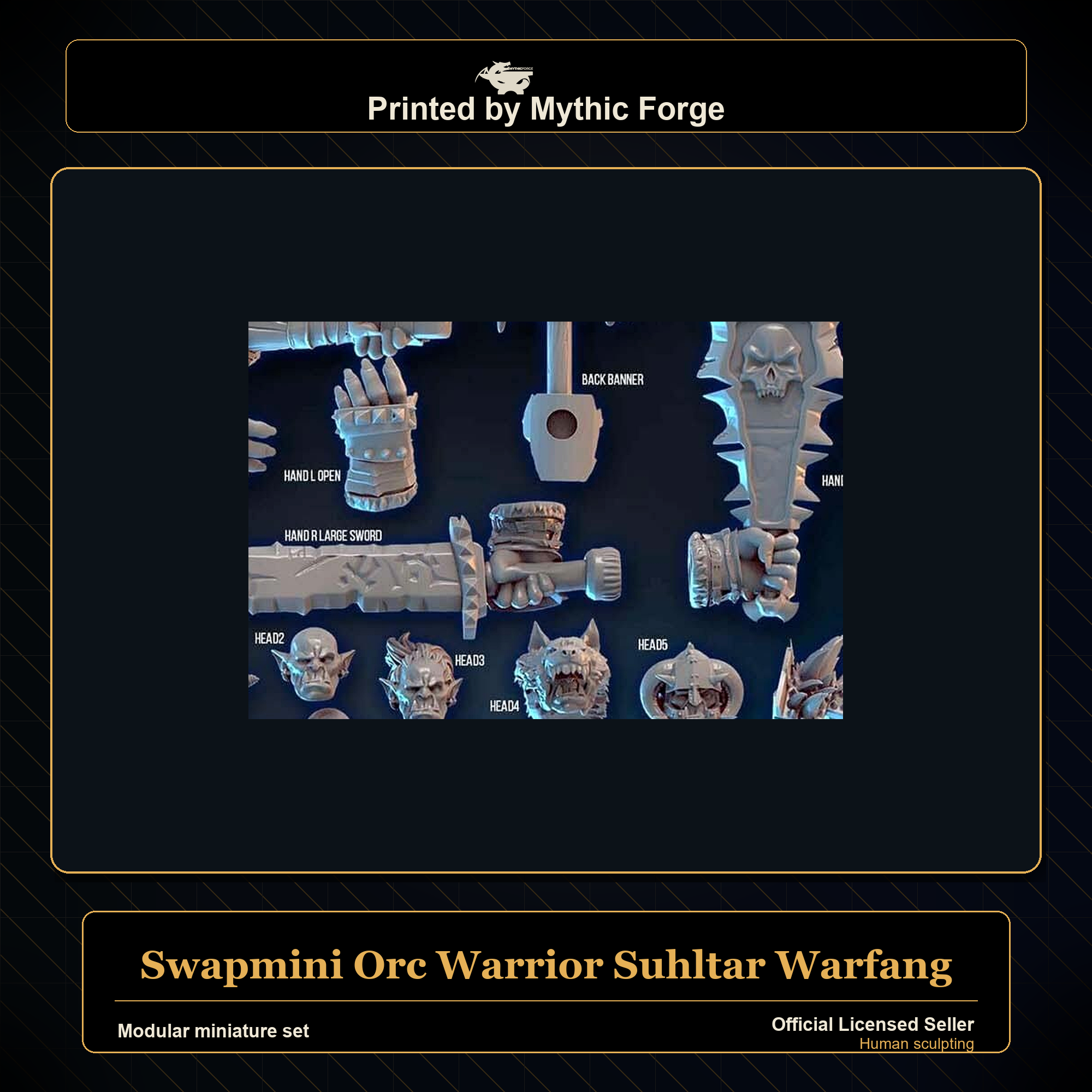 Modular RPG - Swapmini Orc Warrior - Suhltar Warfang - Bundle modular miniature modular miniature set printed by Mythic Forge