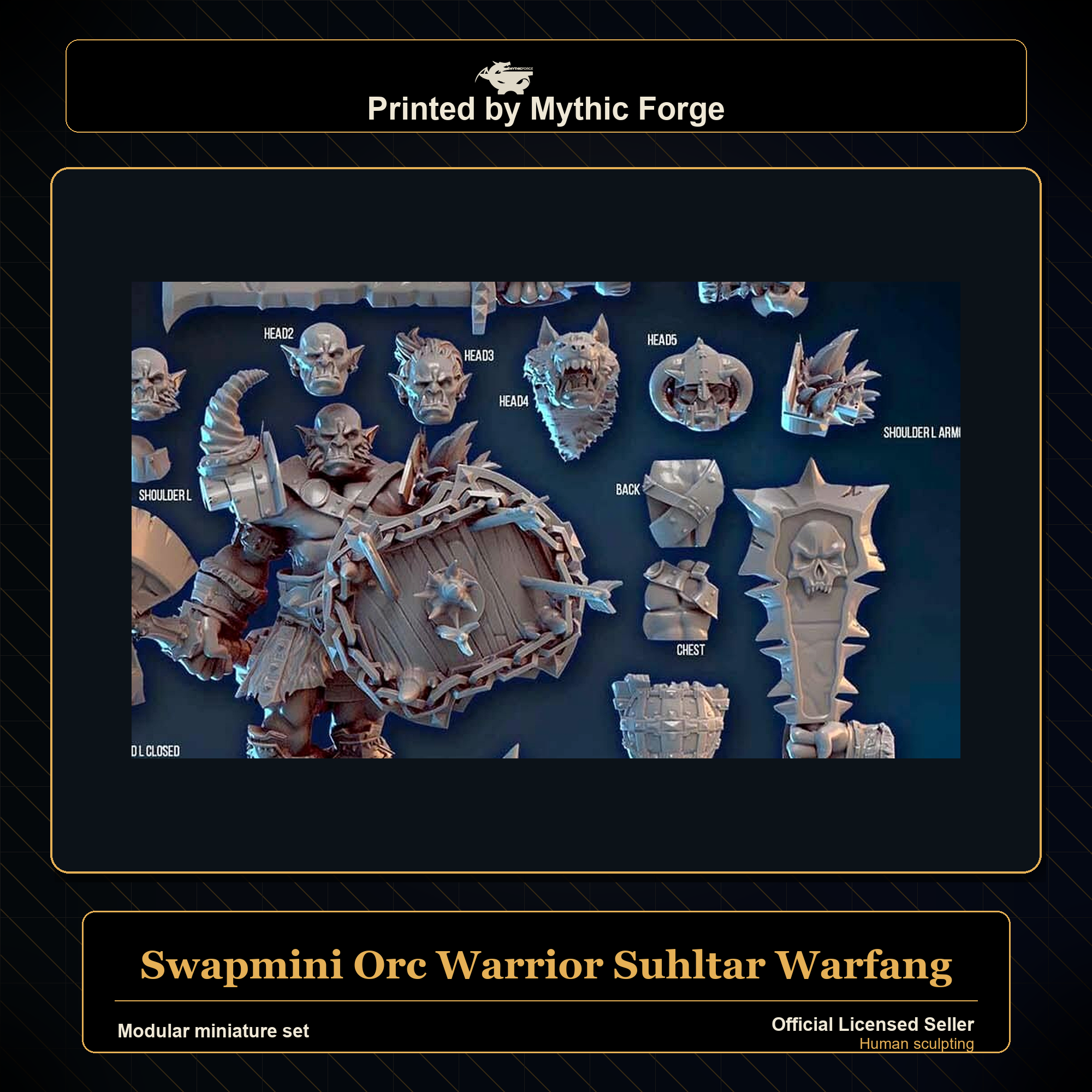 Modular RPG - Swapmini Orc Warrior - Suhltar Warfang - Bundle modular miniature modular miniature set printed by Mythic Forge
